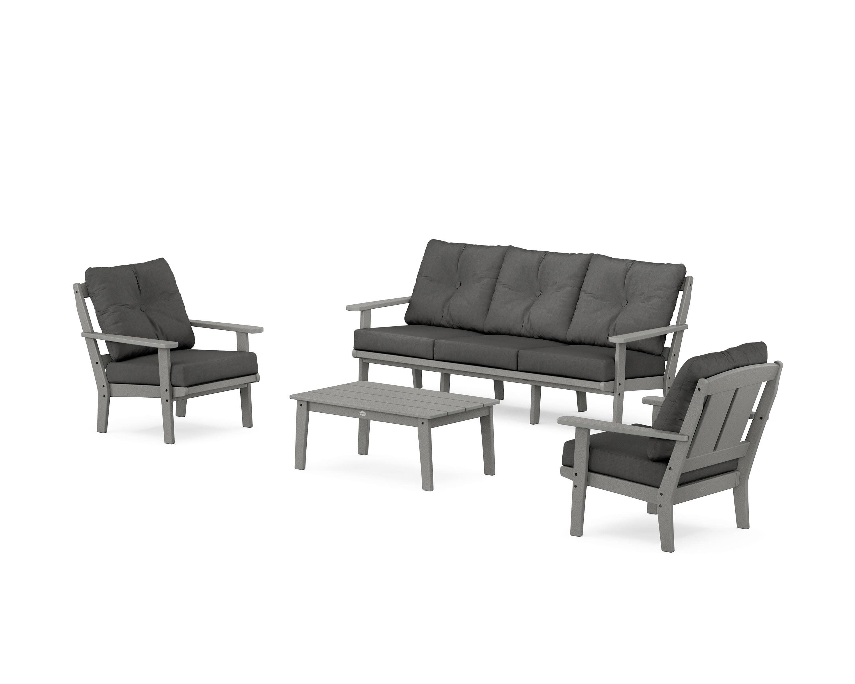 Mission 4-Piece Deep Seating Set with Sofa in Slate Grey / Spectrum Carbon