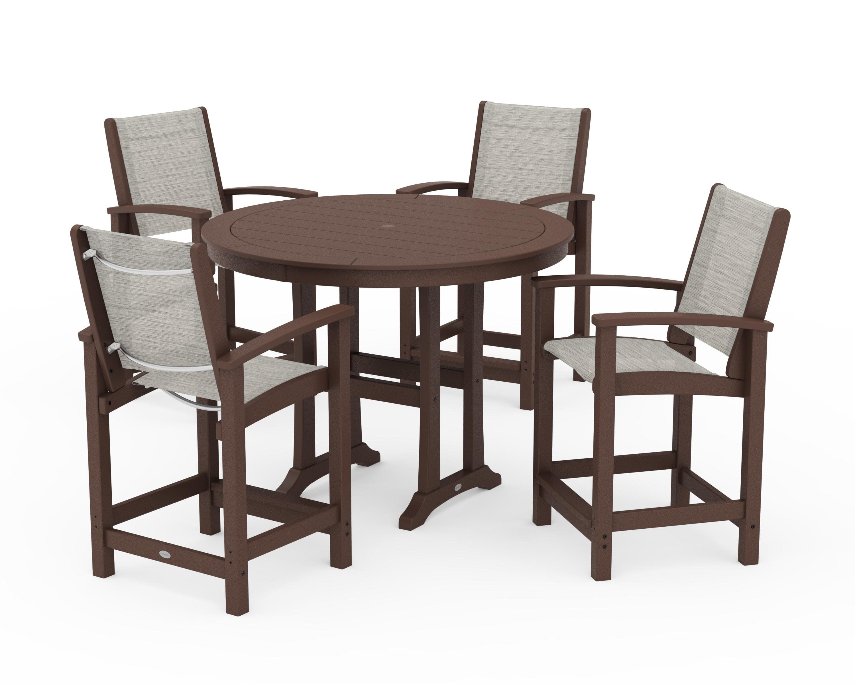Coastal 5-Piece Counter Set in Mahogany / Birch Sling