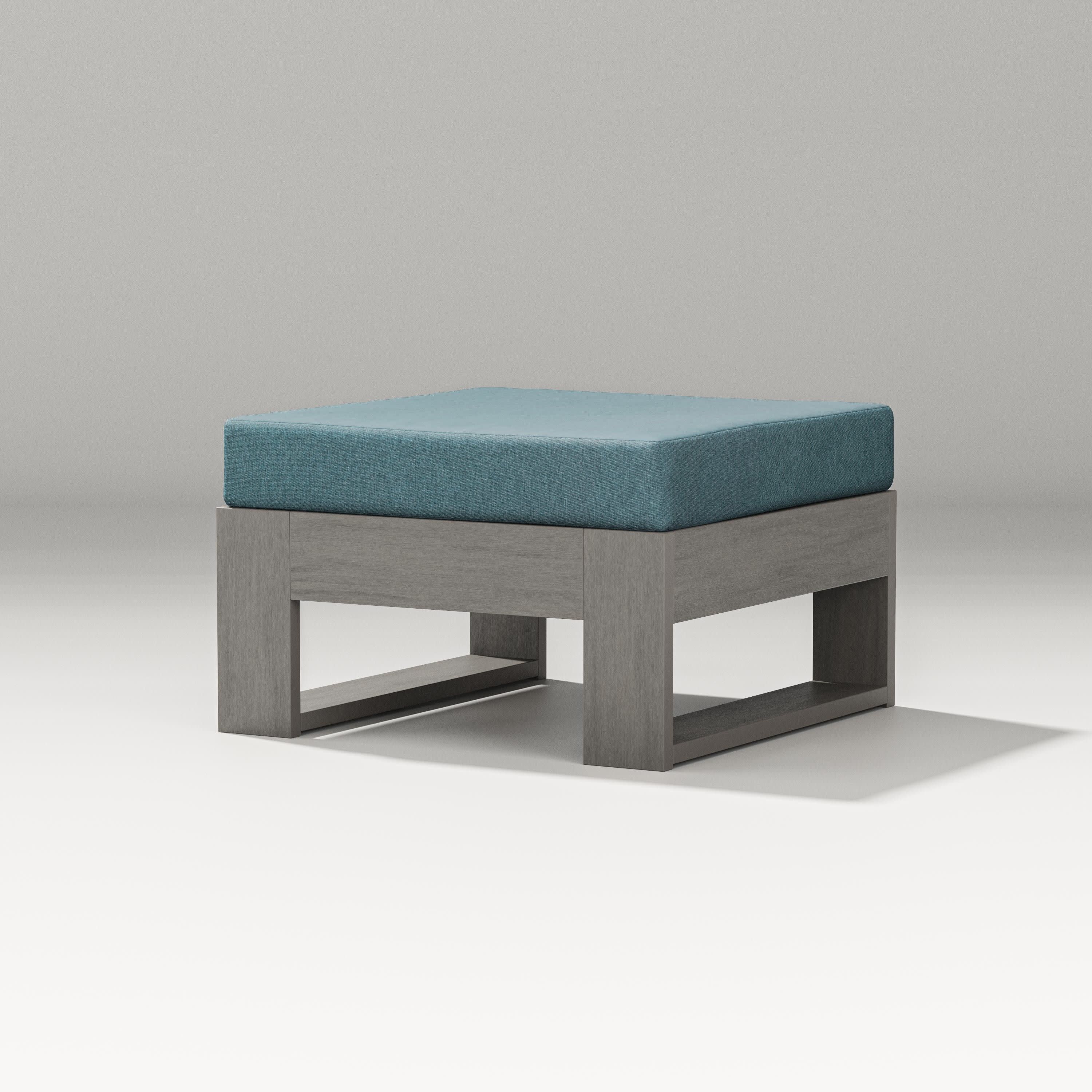 Latitude Lounge Ottoman in Driftwood / Ocean Teal