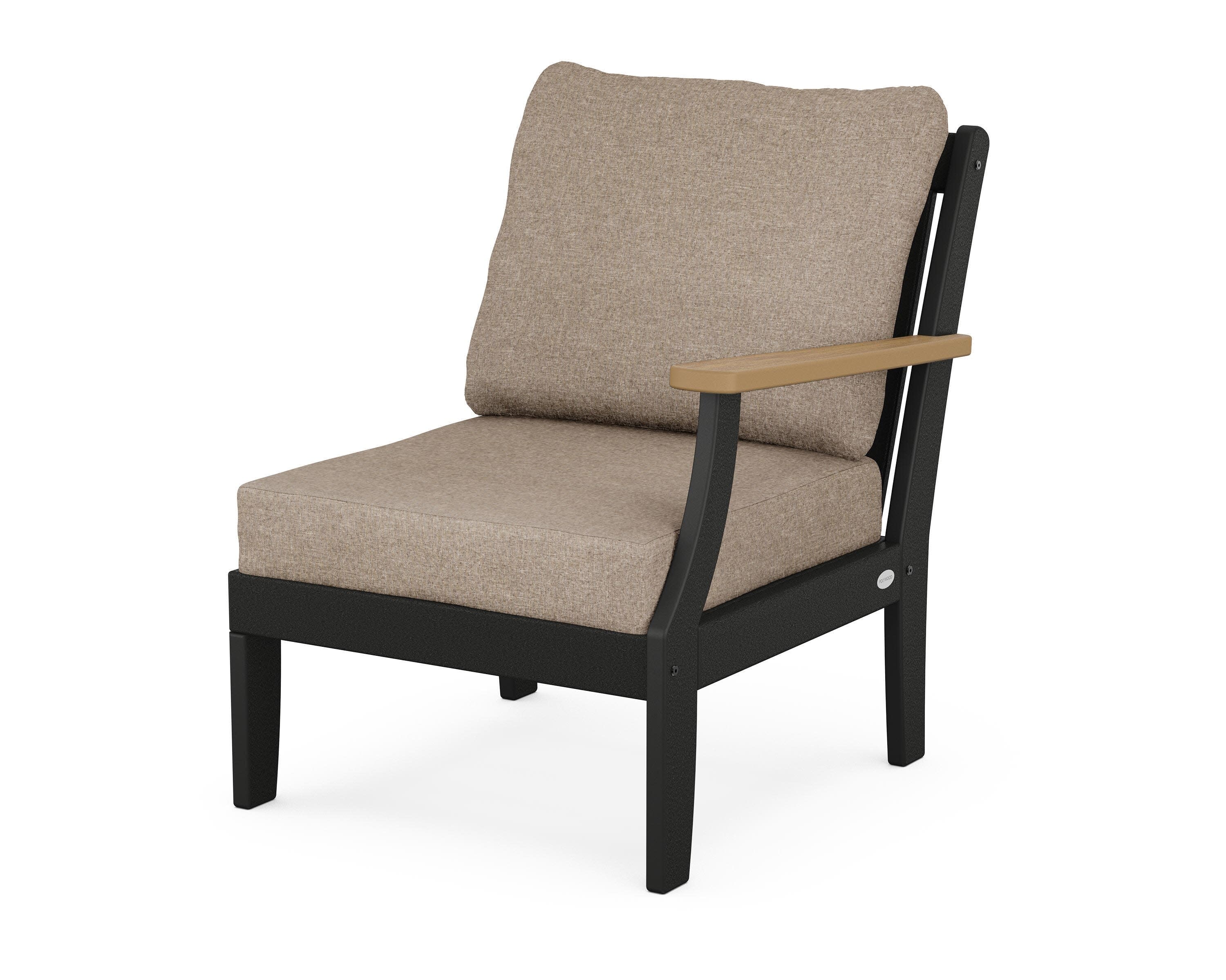 Braxton Modular Right Arm Chair in Black / Natural / Spiced Burlap