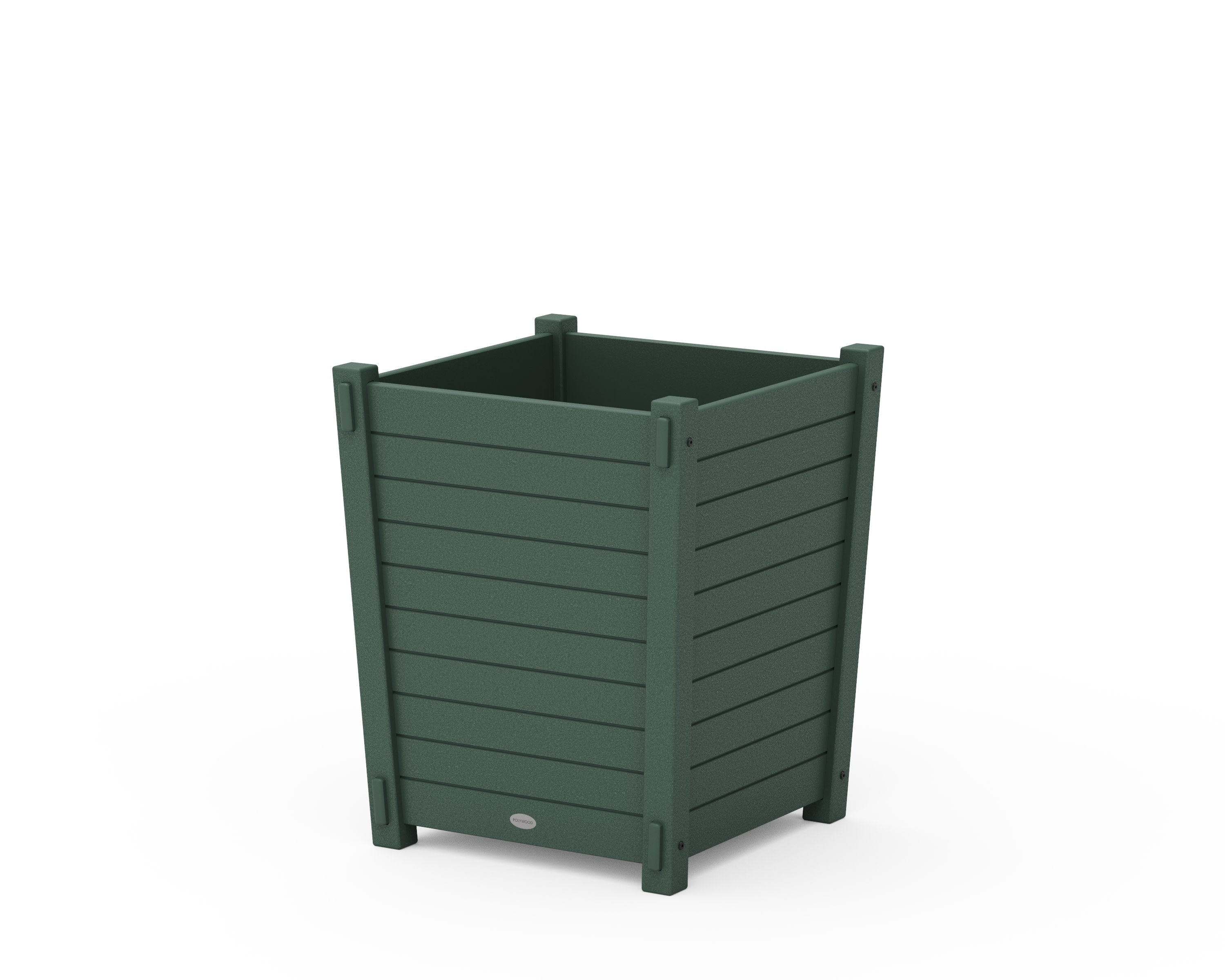 Nautical Large Tapered Square Short Planter Box in Green