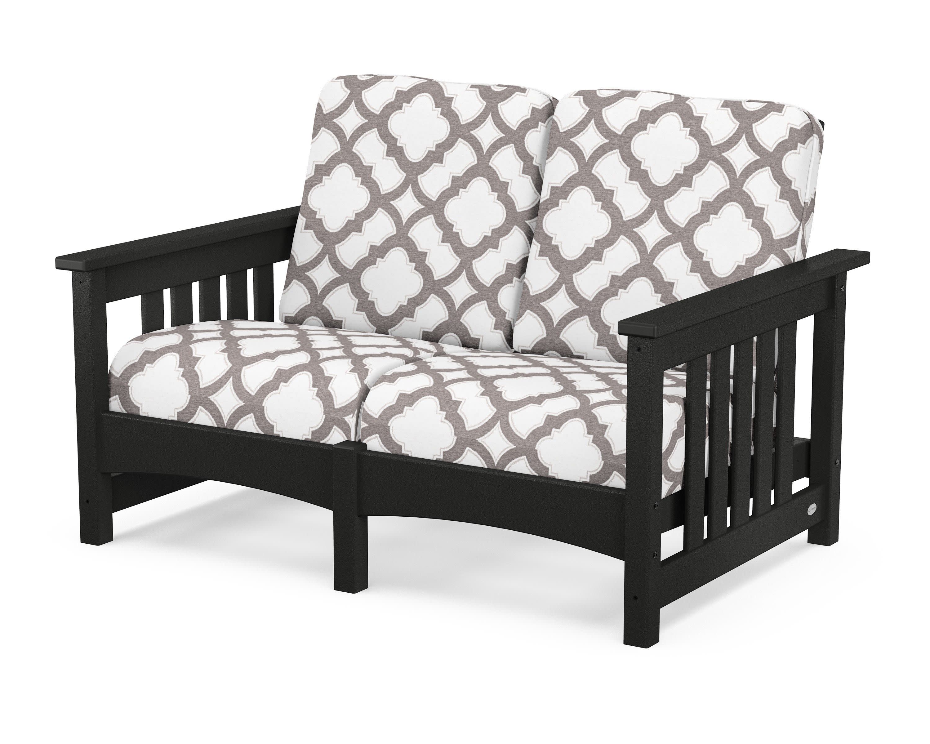 Club Mission Loveseat in Black / Trellis Grey Mist