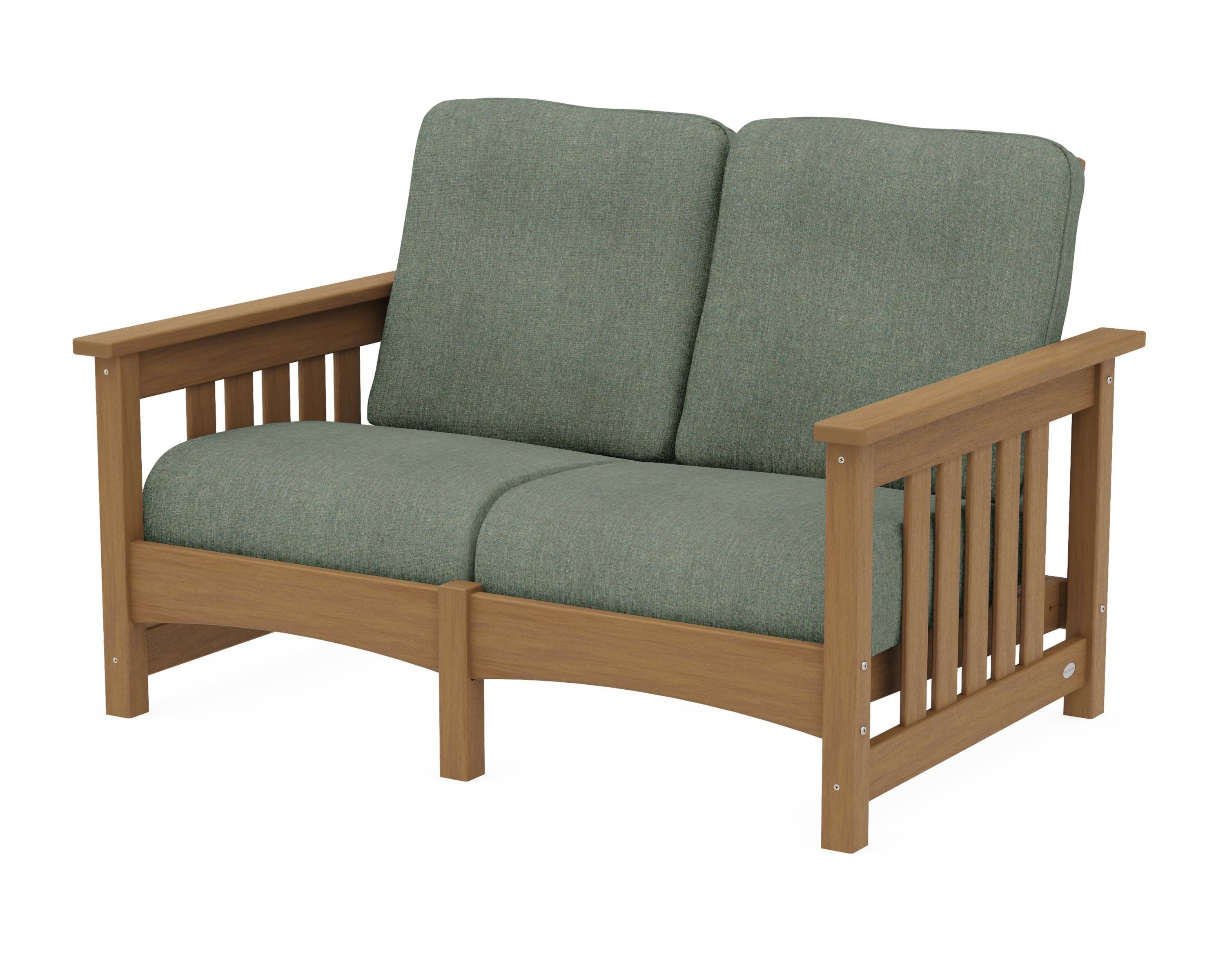 Club Mission Loveseat in Natural / Cast Sage