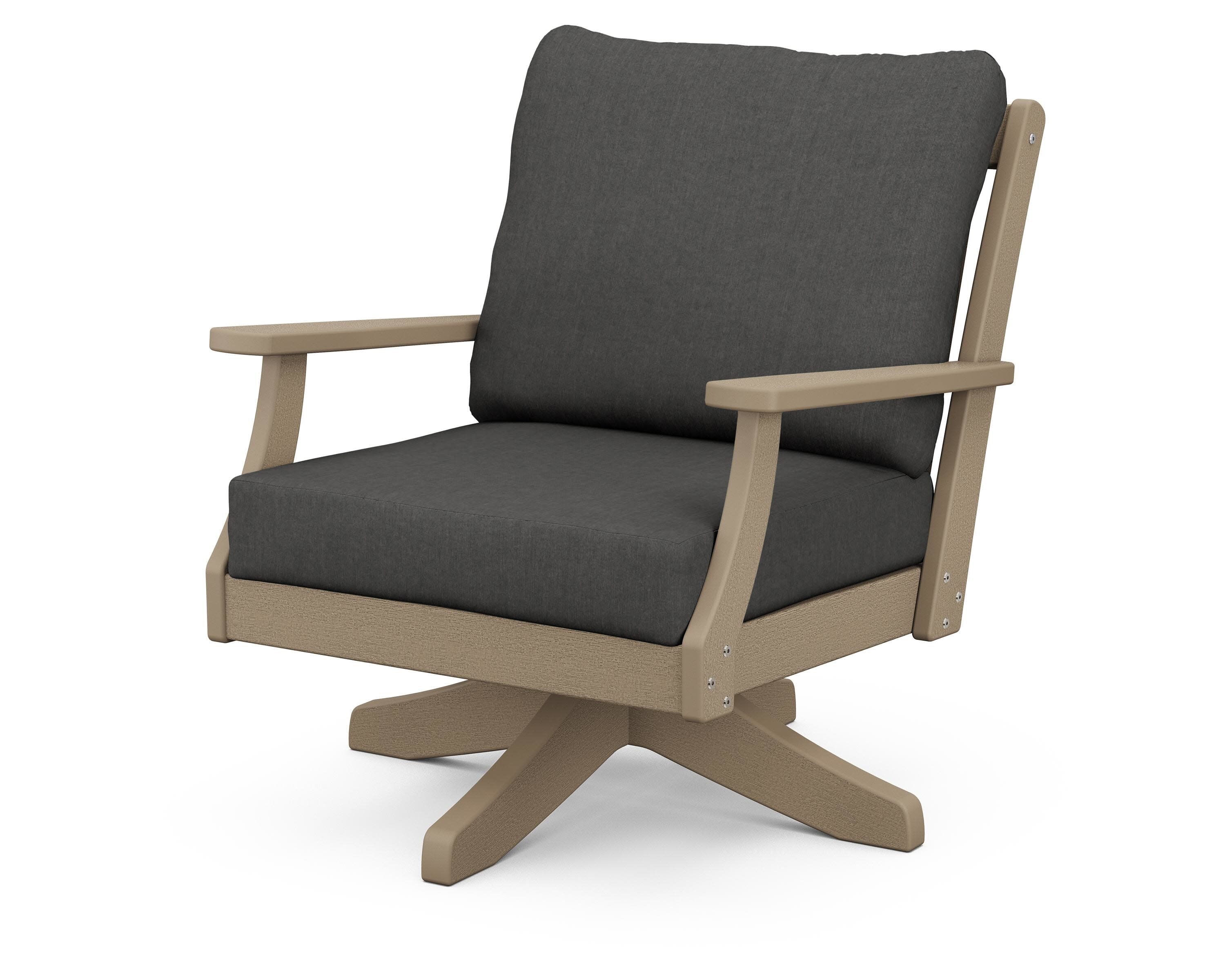 Braxton Deep Seating Swivel Chair in Vintage Sahara / Spectrum Carbon