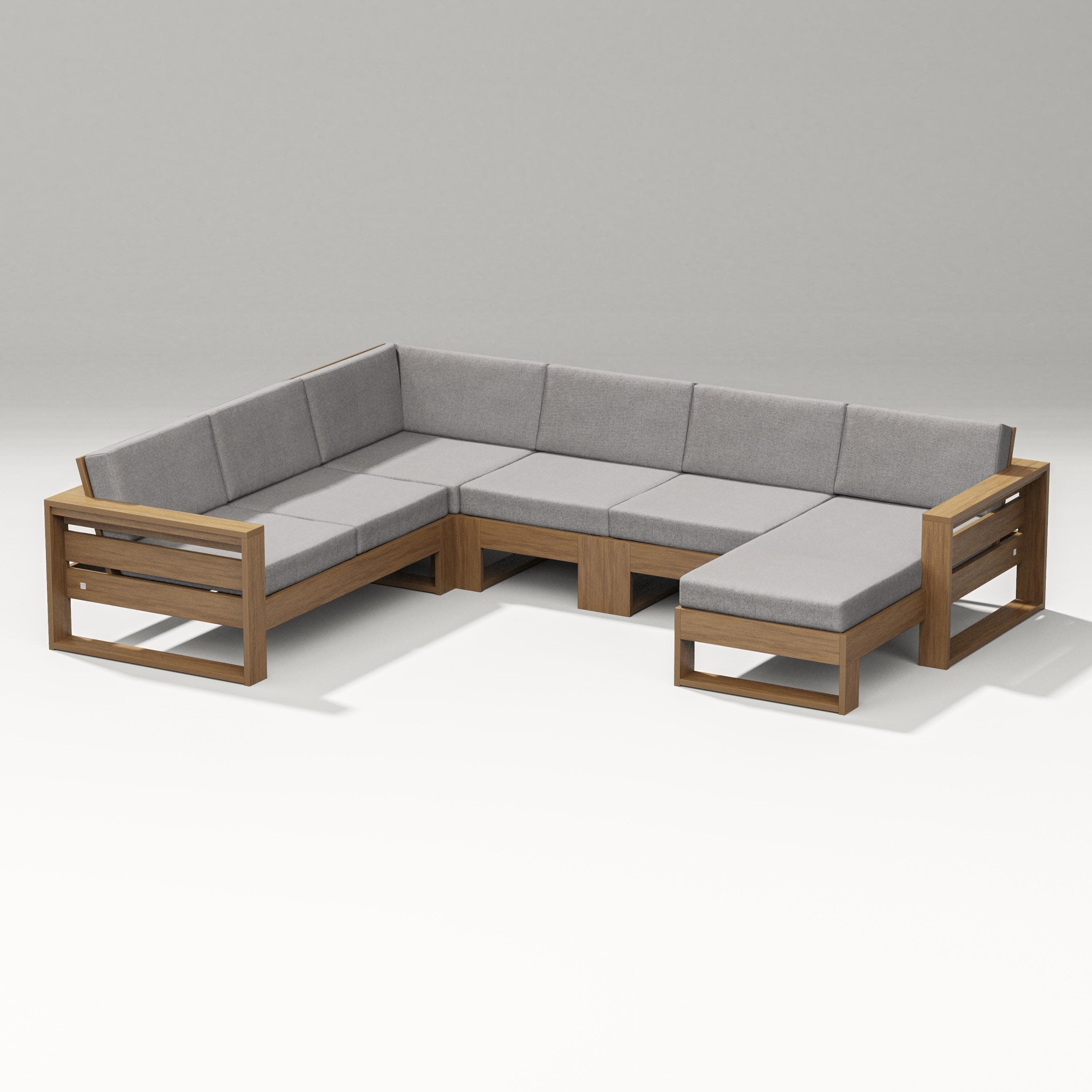 Latitude Corner Sectional with Right Chaise in Natural / Grey Mist