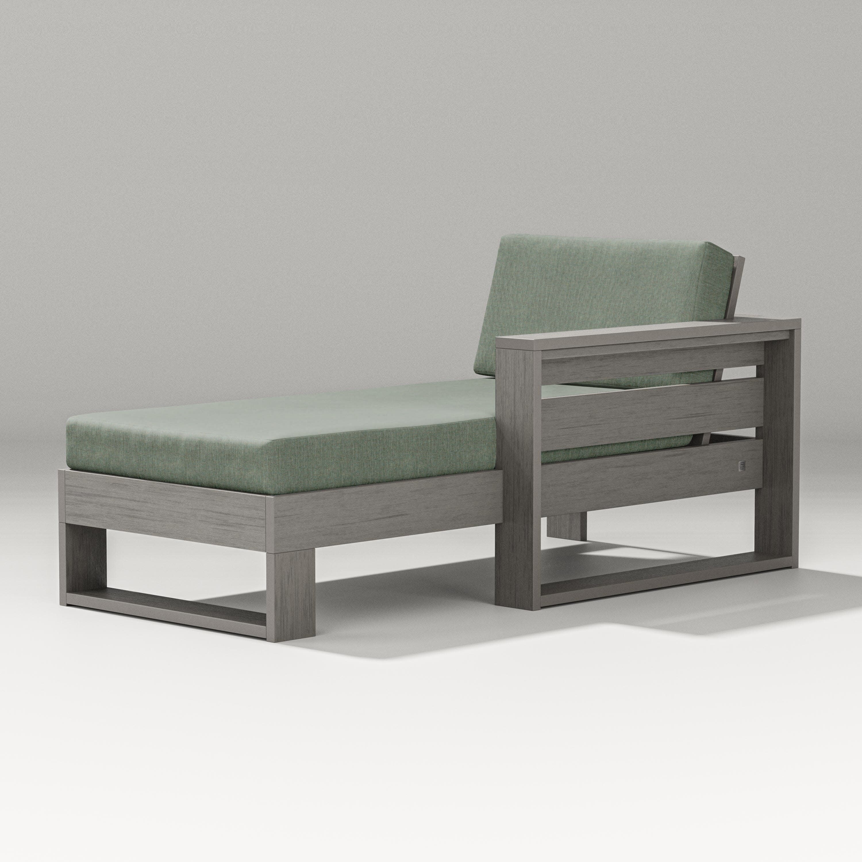 Latitude Modular Right Arm Chaise in Driftwood / Cast Sage