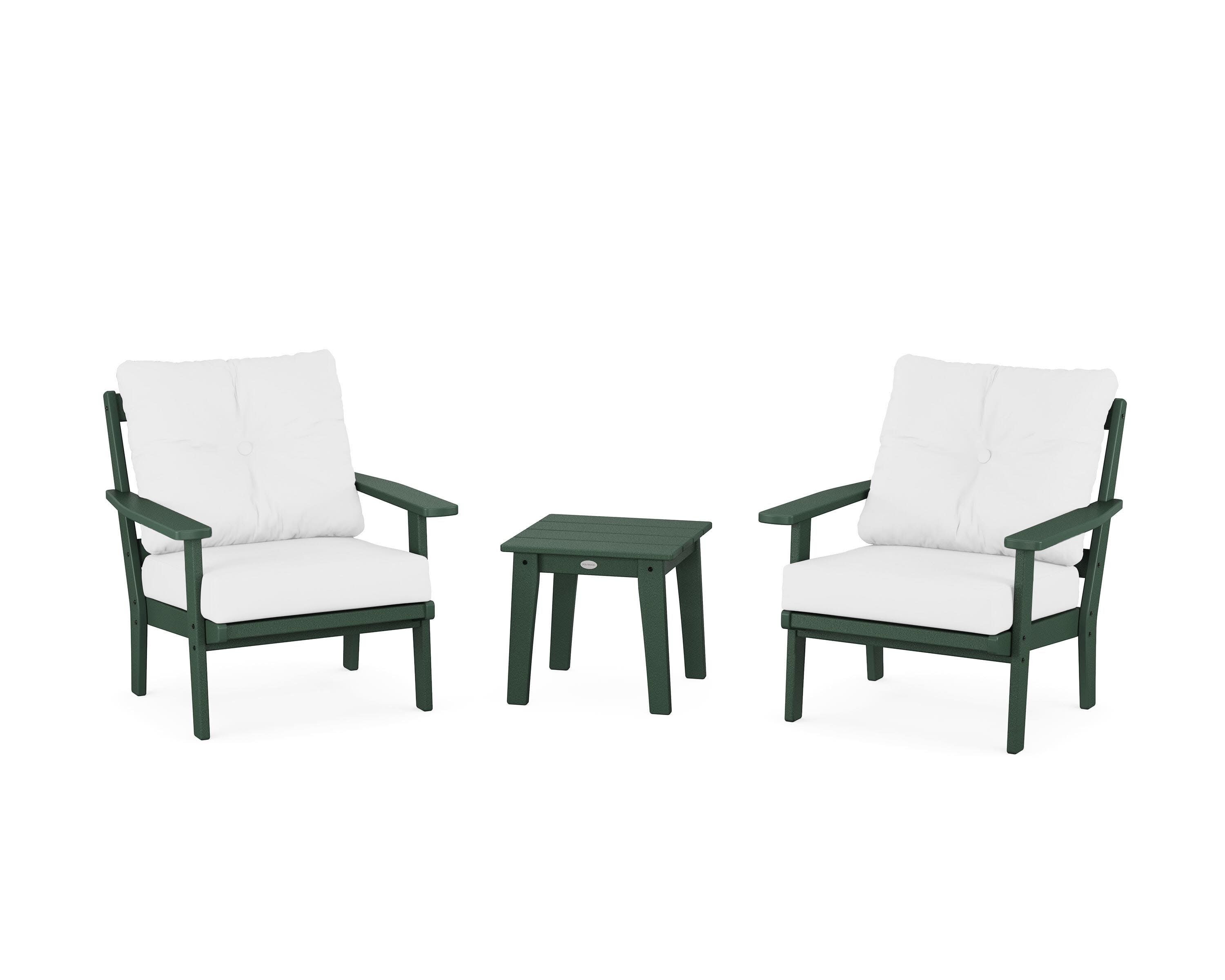 Prairie 3-Piece Deep Seating Set in Green / Natural