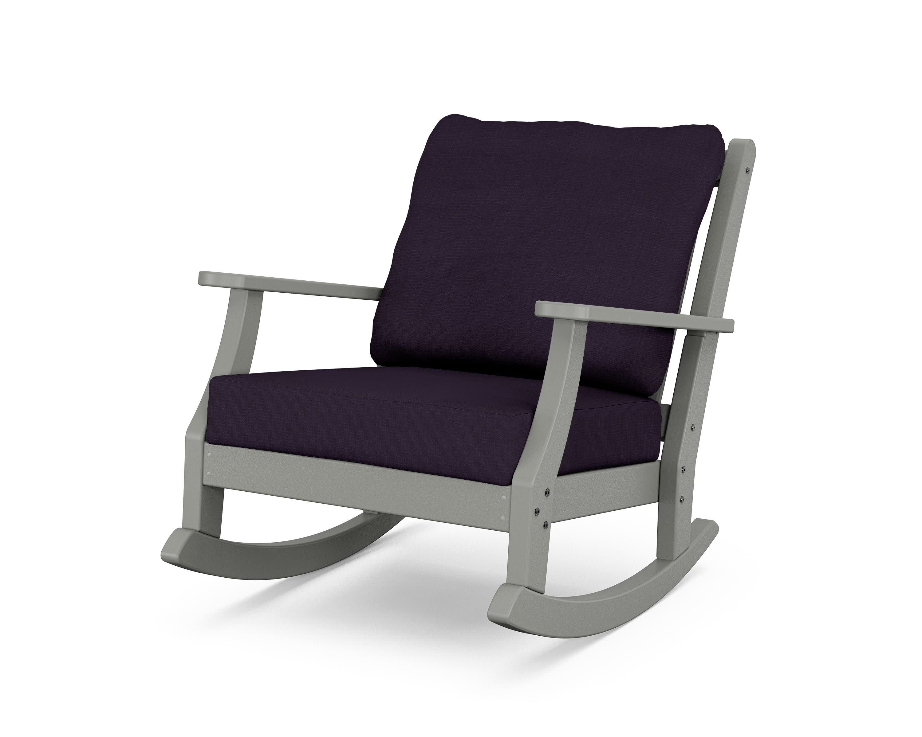 Wovendale Deep Seating Rocking Chair in Slate Grey / Navy Linen