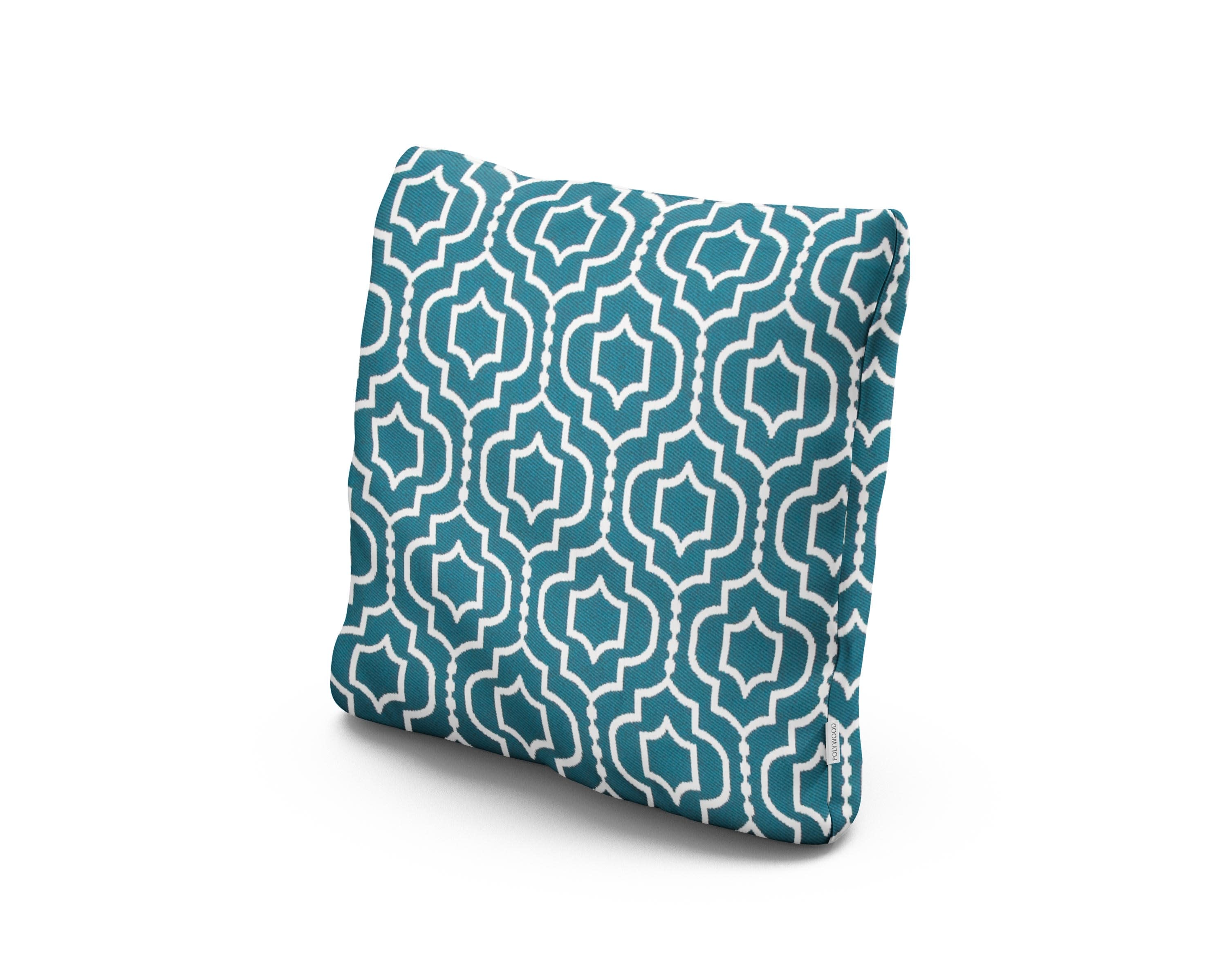 18" Outdoor Throw Pillow in Tensil Lagoon