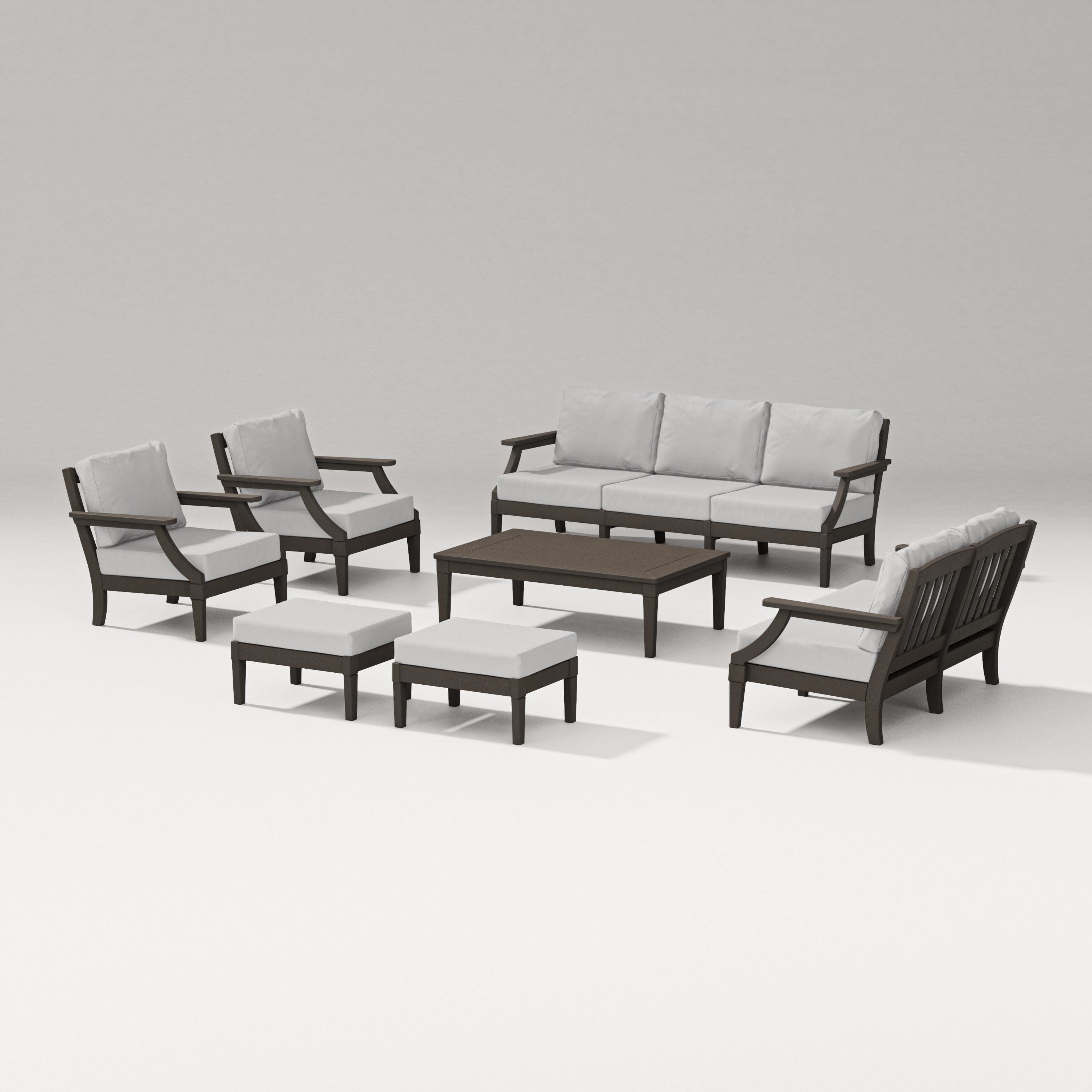 Estate 7-Piece Lounge Sofa Set in Vintage Coffee / Diamond in the Rough