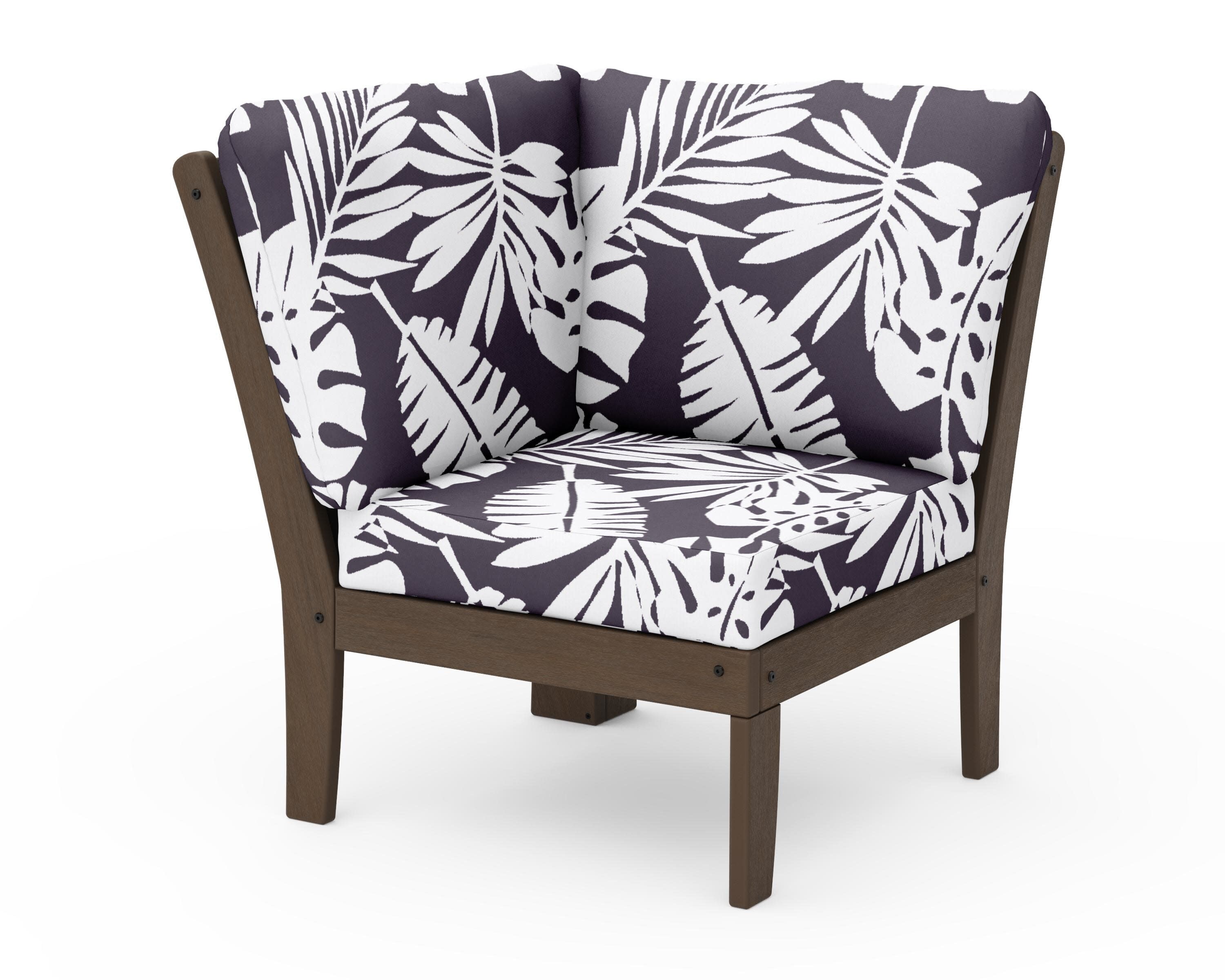 Braxton Modular Corner Chair in Kona / Leaf Navy