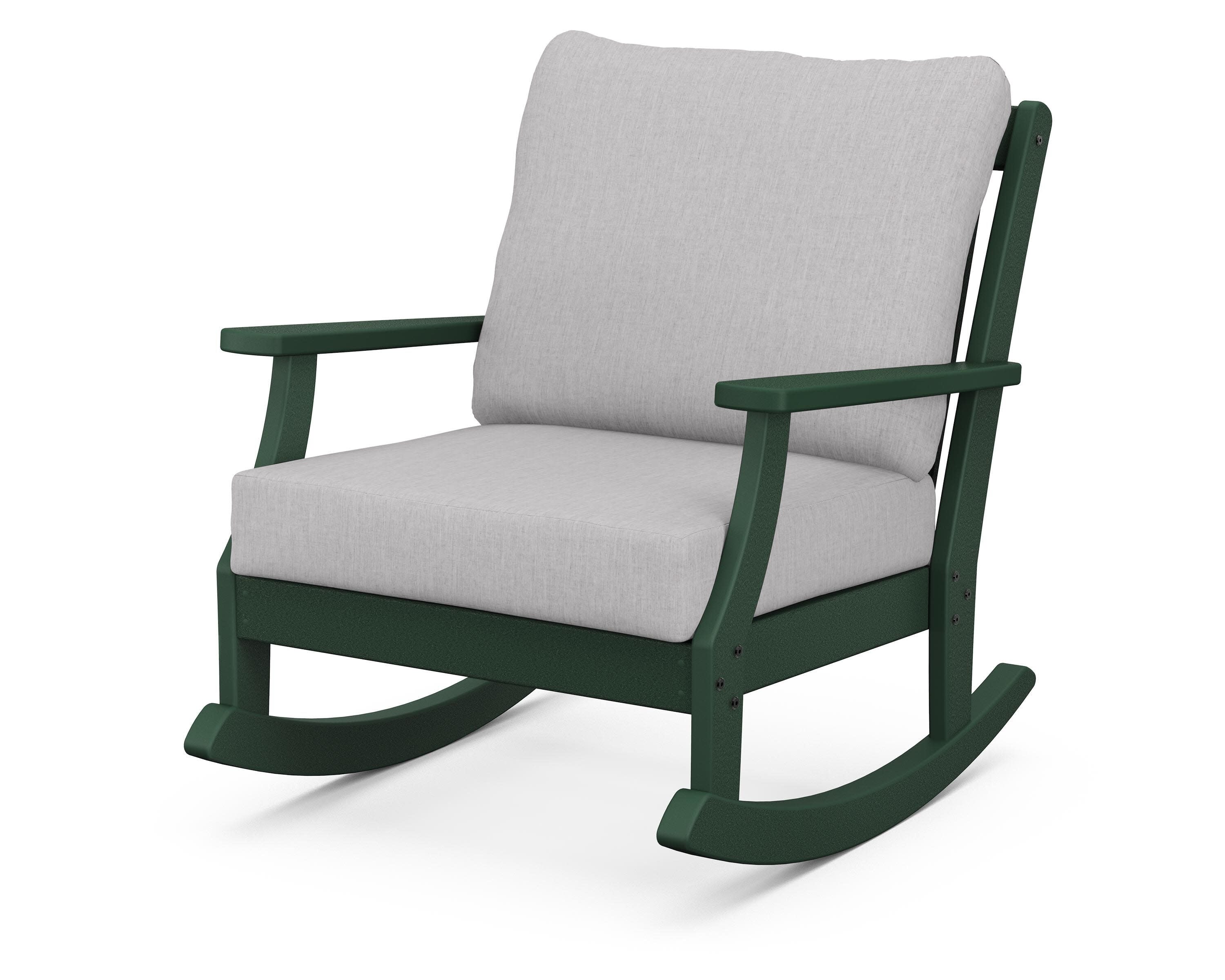 Braxton Deep Seating Rocking Chair in Green / Granite