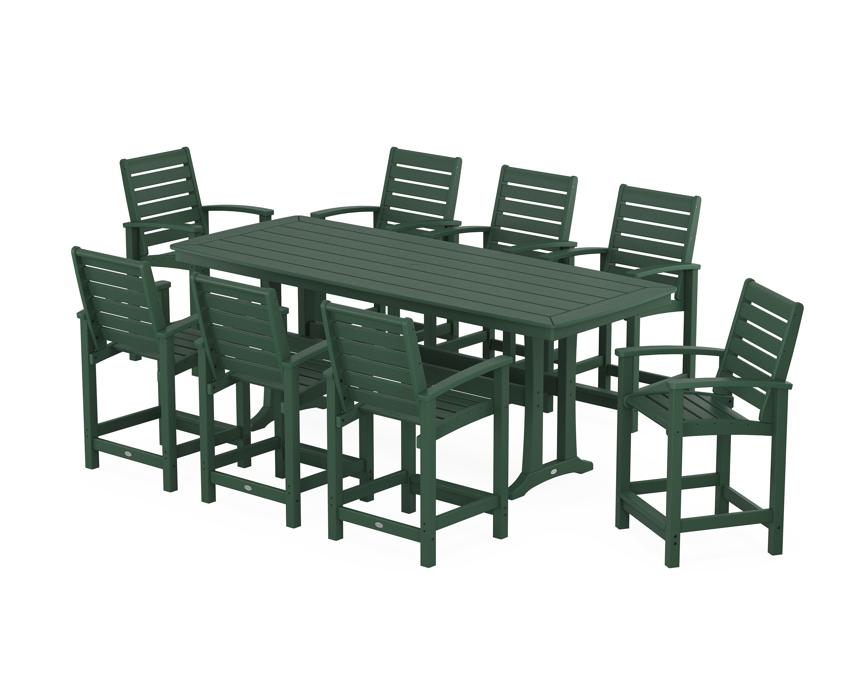 Signature 9-Piece Counter Set with Trestle Legs in Green