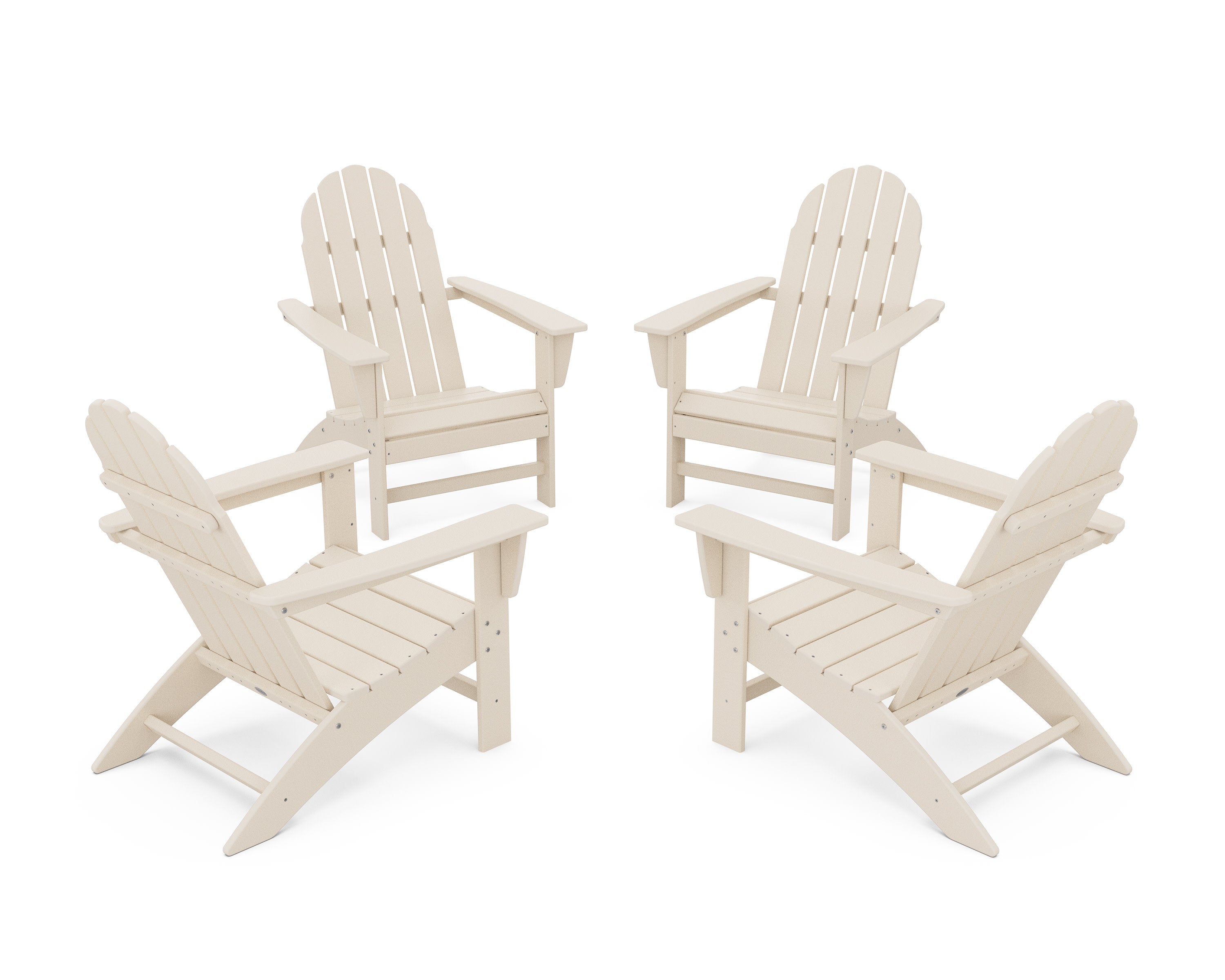 Vineyard 4-Piece Adirondack Conversation Set in Sand