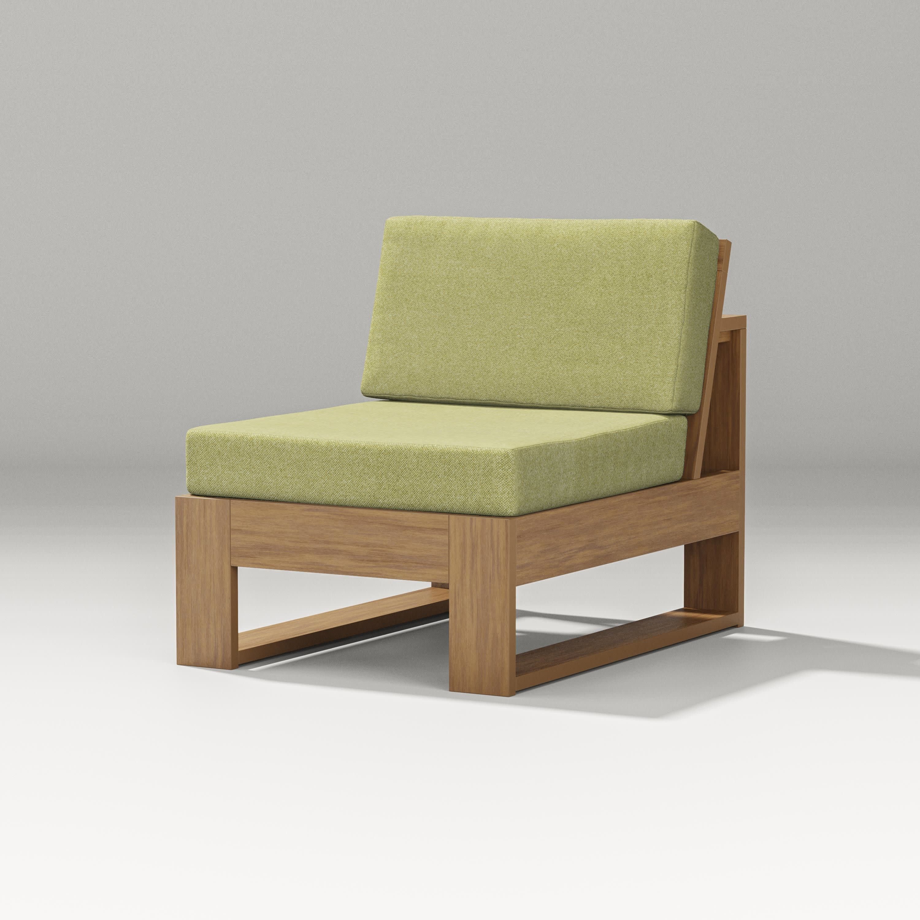 Latitude Modular Armless Chair in Natural / Chartreuse Boucle