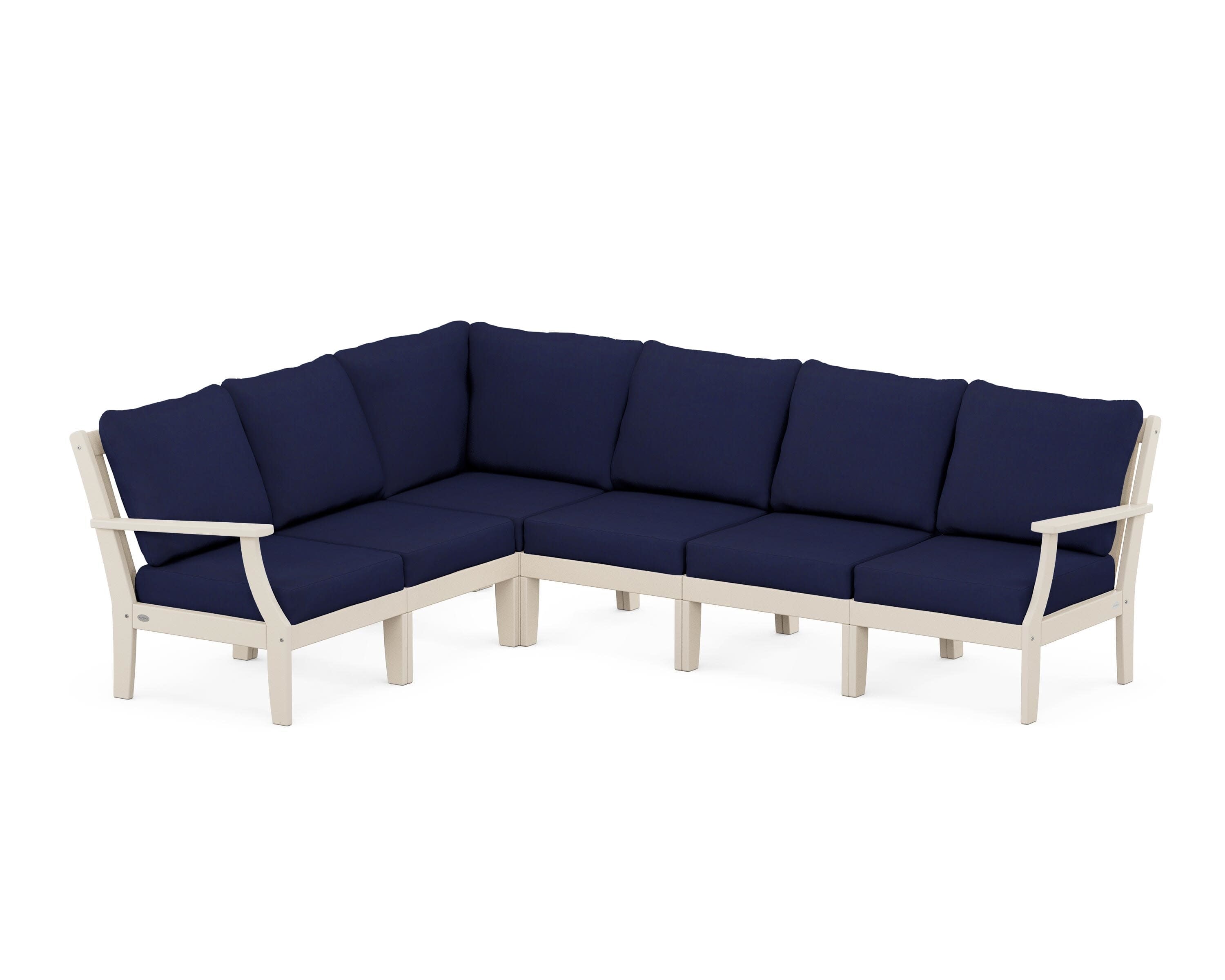 Braxton Modular 6-Piece Deep Seating Set in Sand / Navy