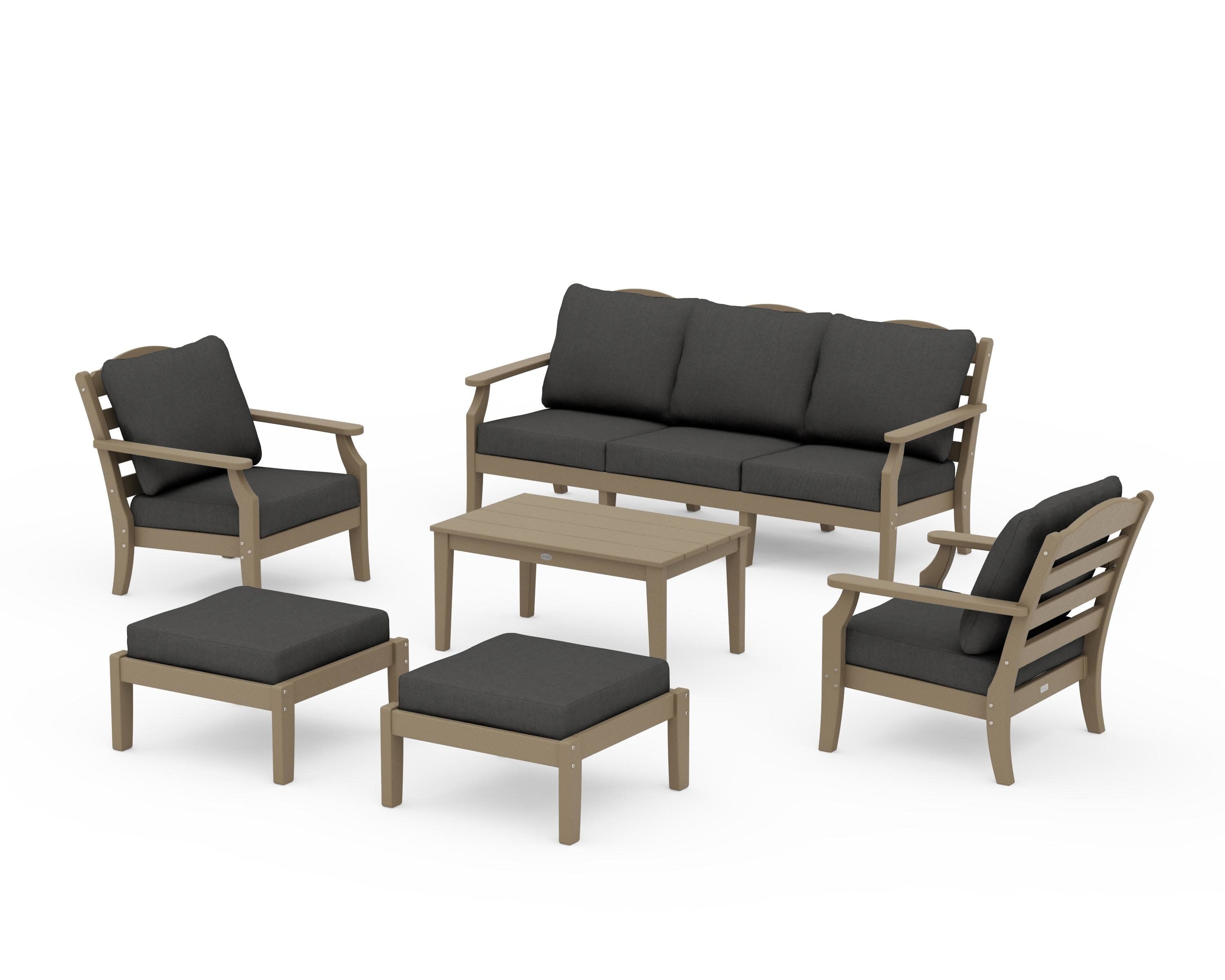 Savannah 6-Piece Lounge Sofa Set in Vintage Sahara / Spectrum Carbon