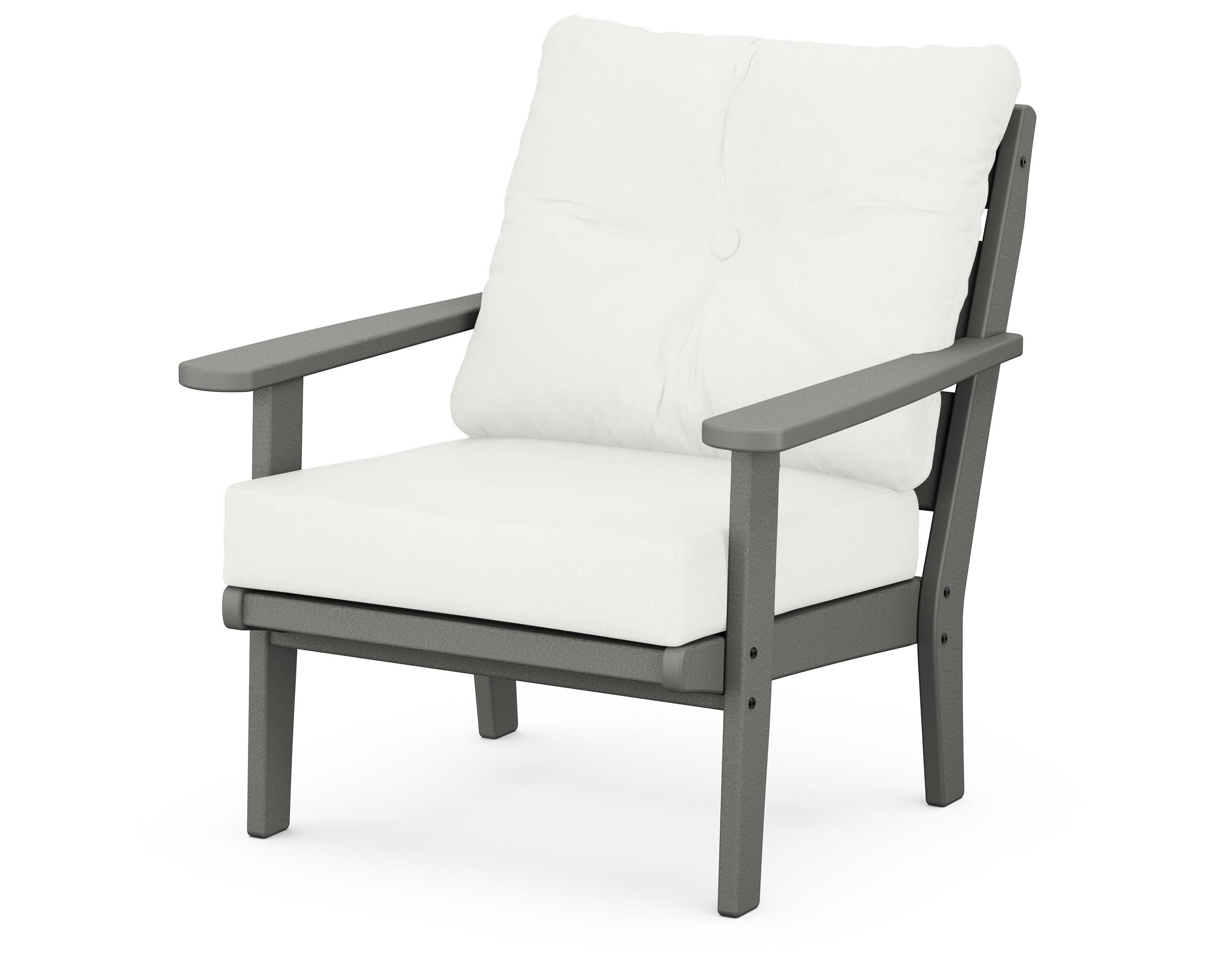 Lakeside Deep Seating Chair in Slate Grey / Natural Linen