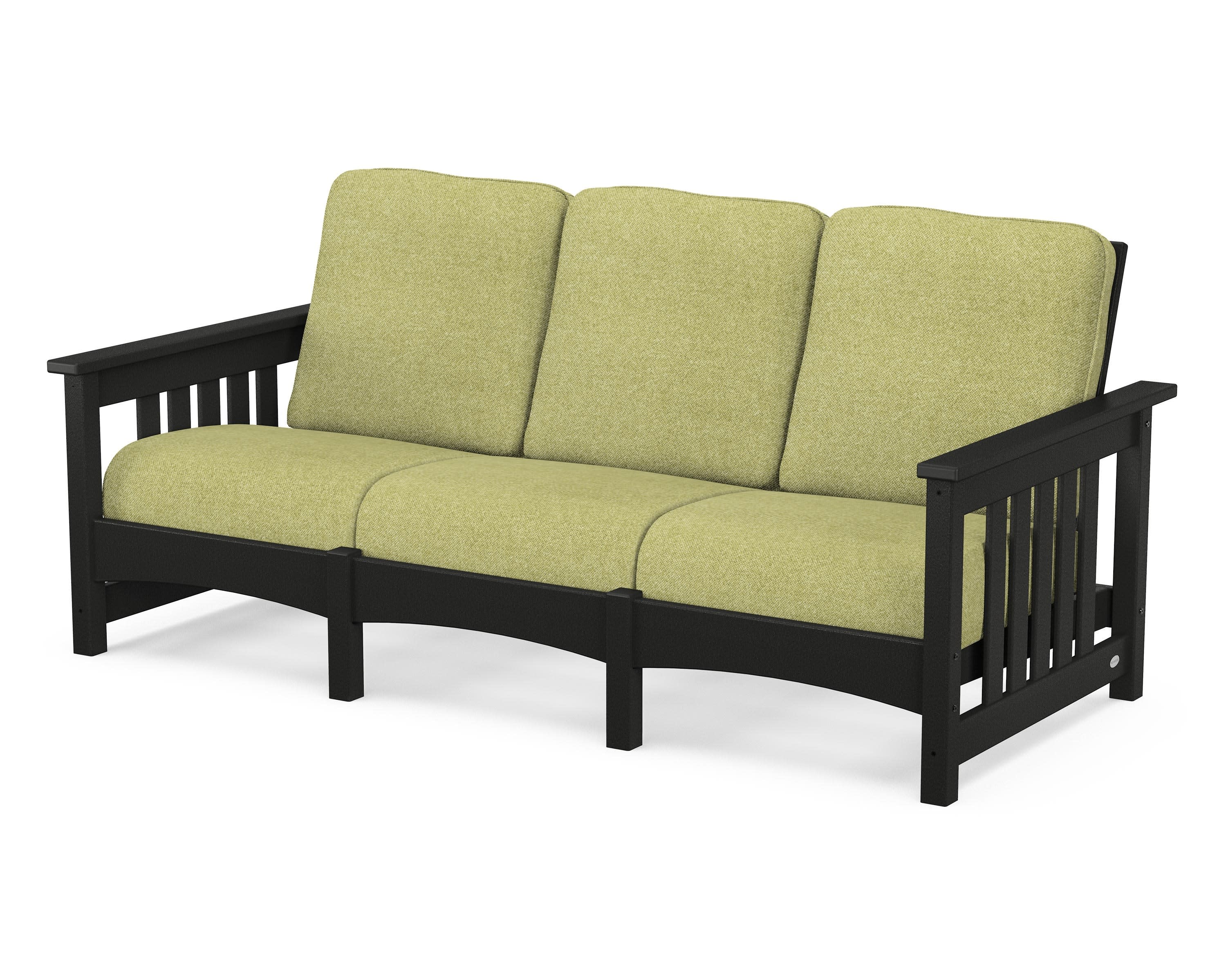 Club Mission Sofa in Black / Chartreuse Boucle
