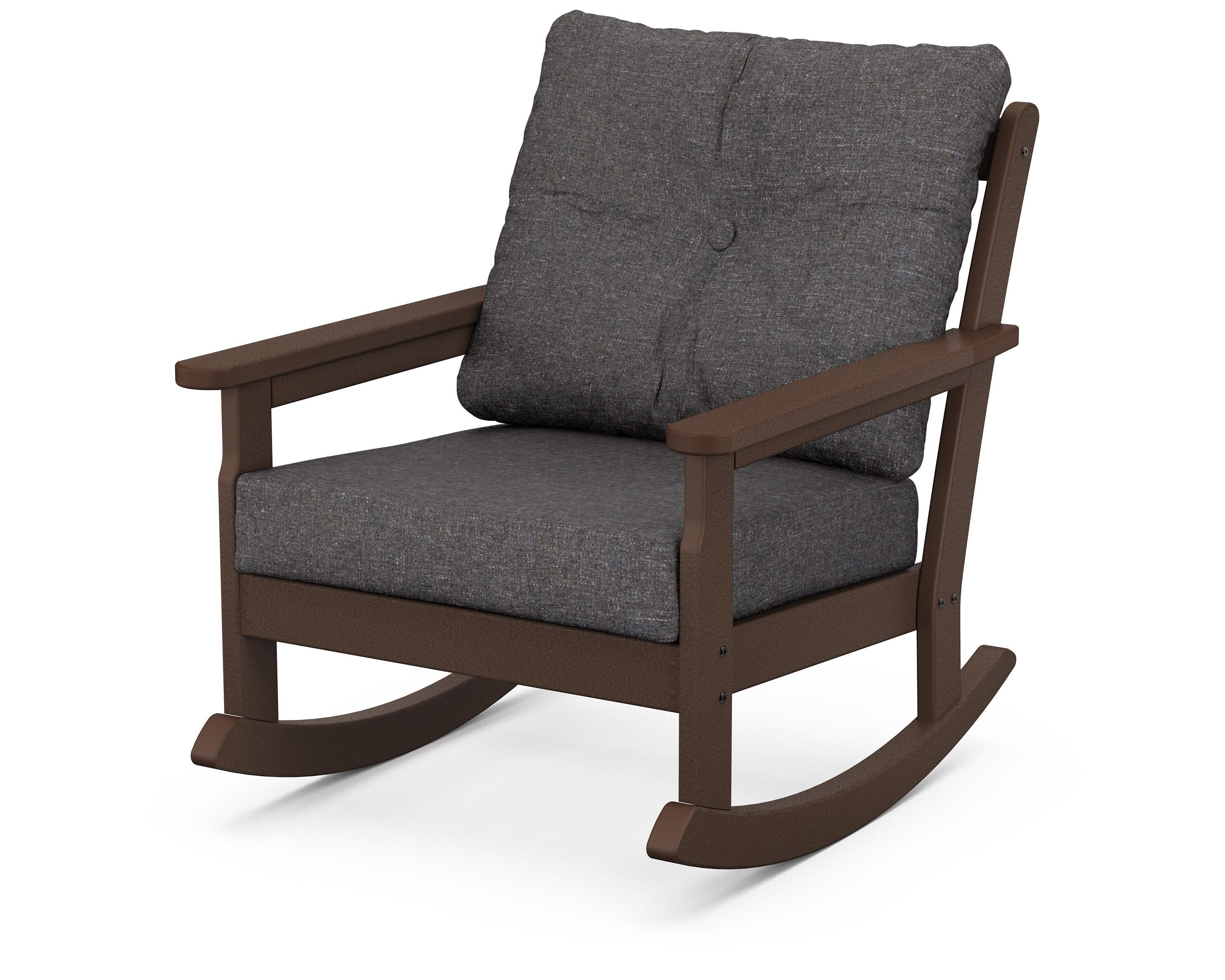 Vineyard Deep Seating Rocking Chair in Mahogany / Ash Charcoal