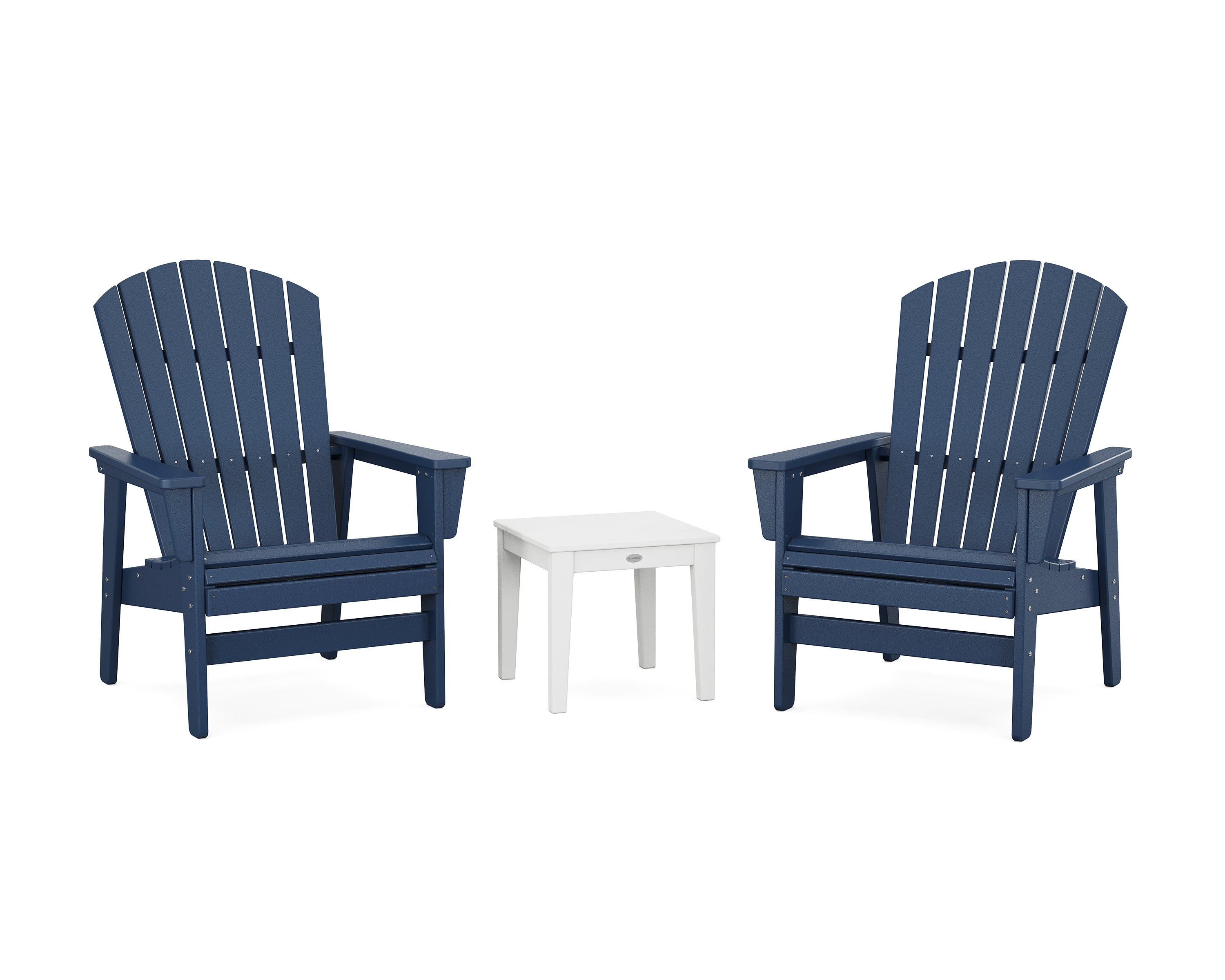 3-Piece Nautical Grand Upright Adirondack Set in Navy / White