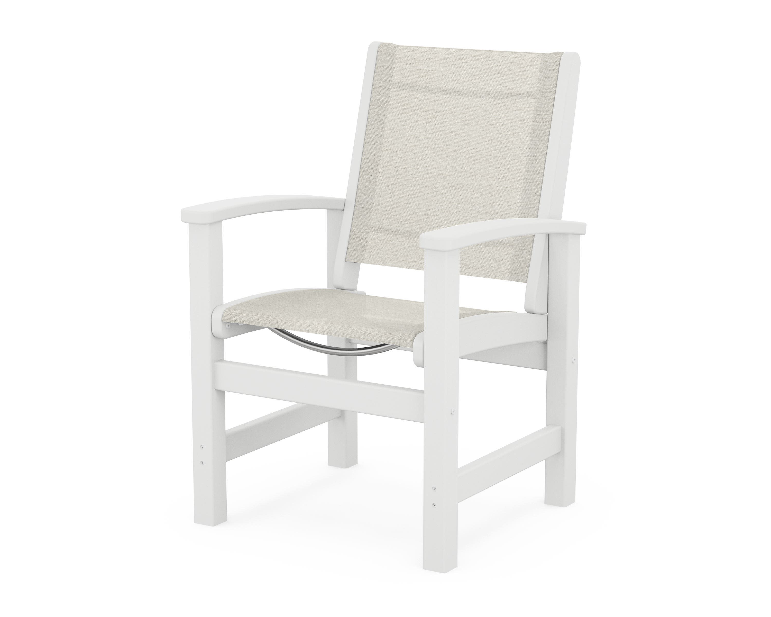 Coastal Dining Chair in White / Parchment Sling