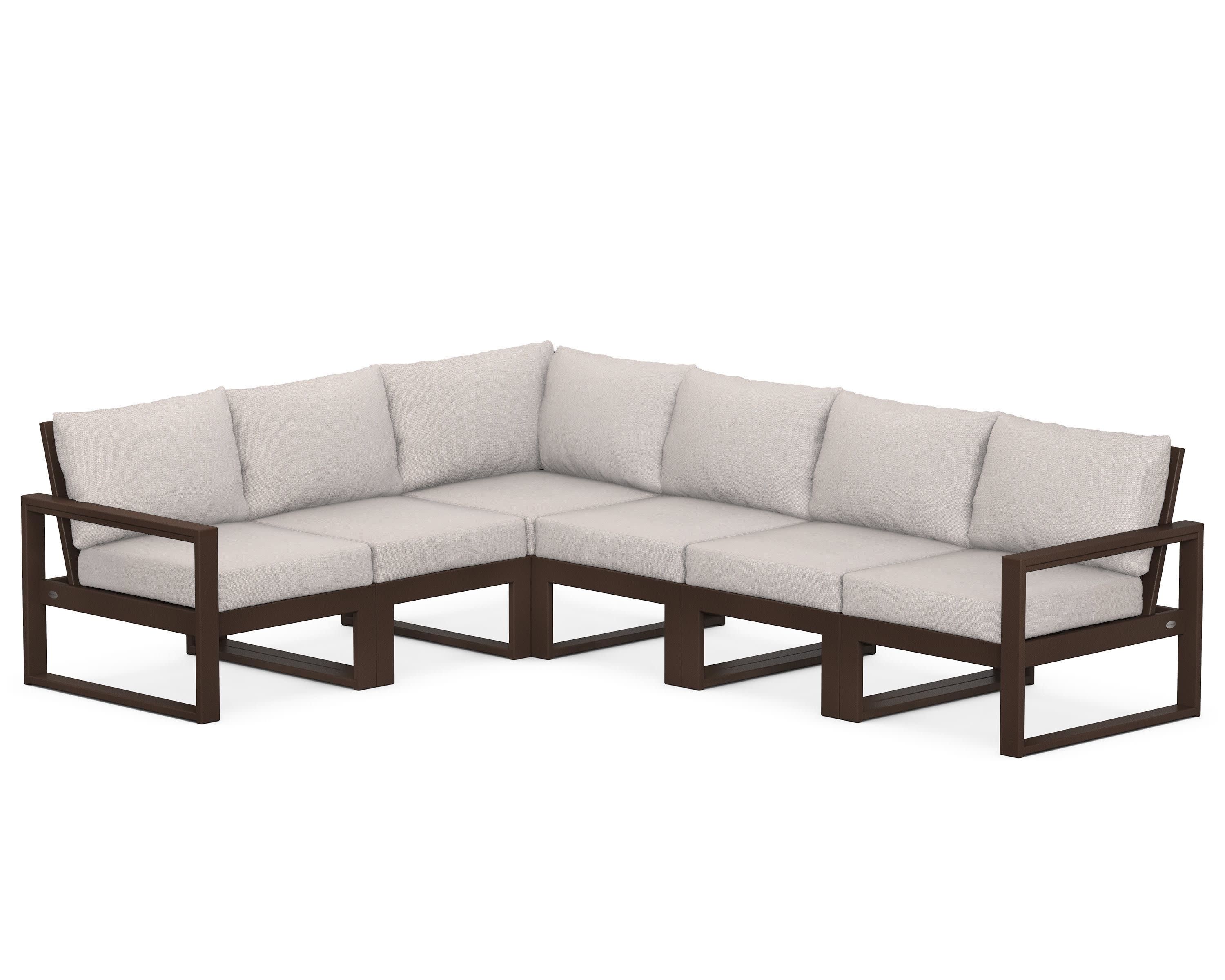 EDGE 6-Piece Modular Deep Seating Set in Mahogany / Dune Burlap