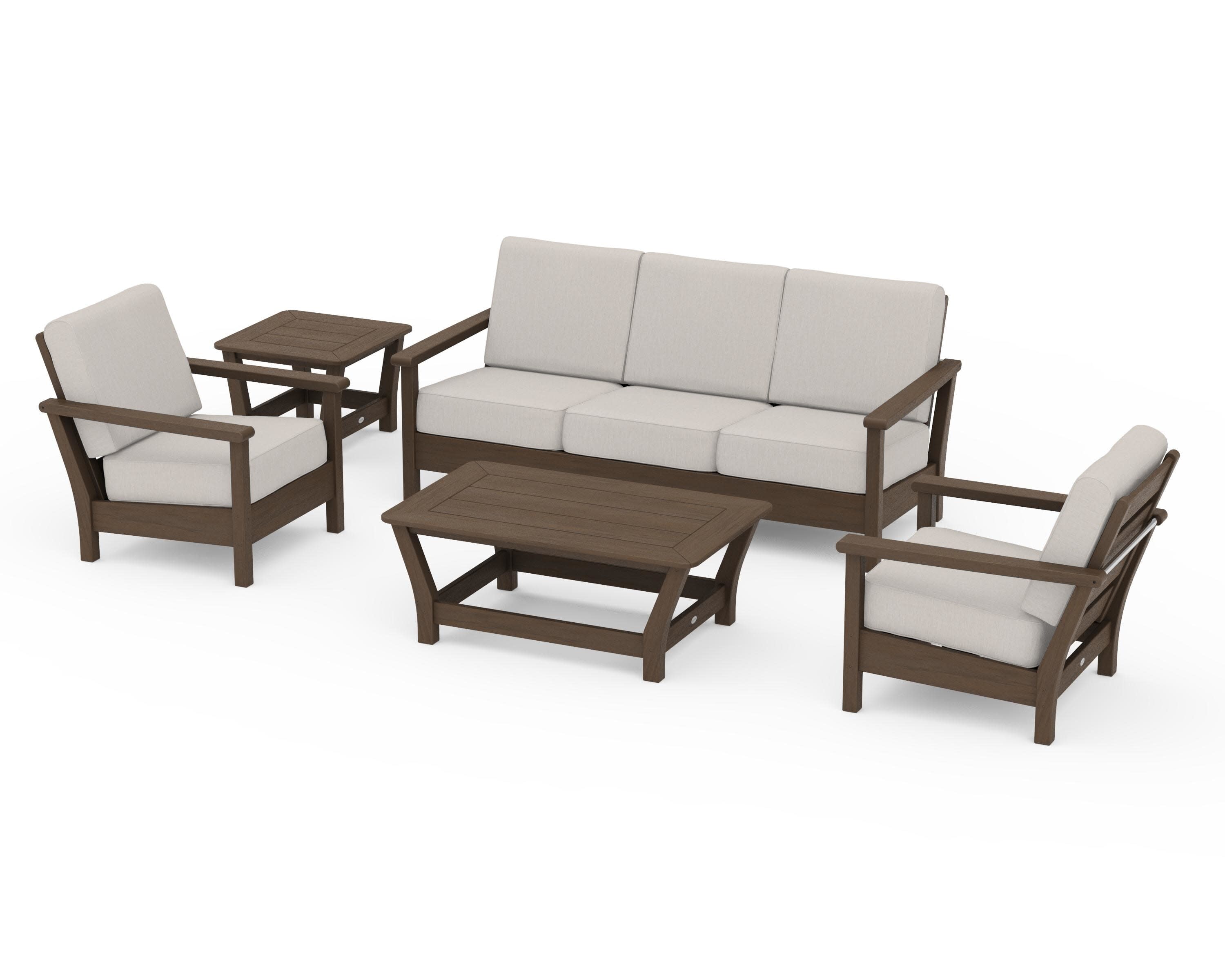 Harbour 5-Piece Deep Seating Set in Kona / Cast Ash