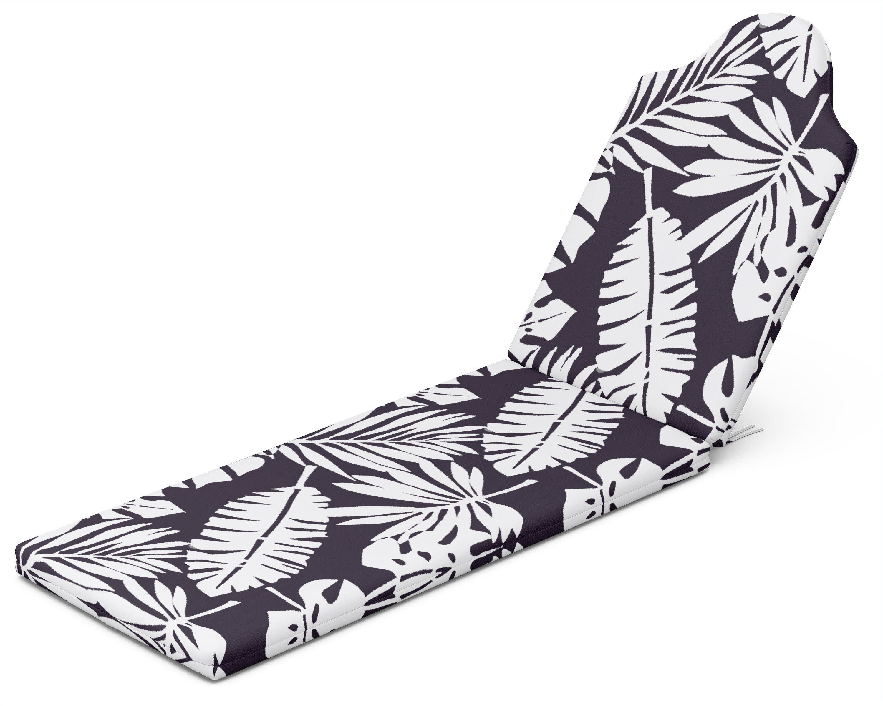 Chaise Cushion in Leaf Navy