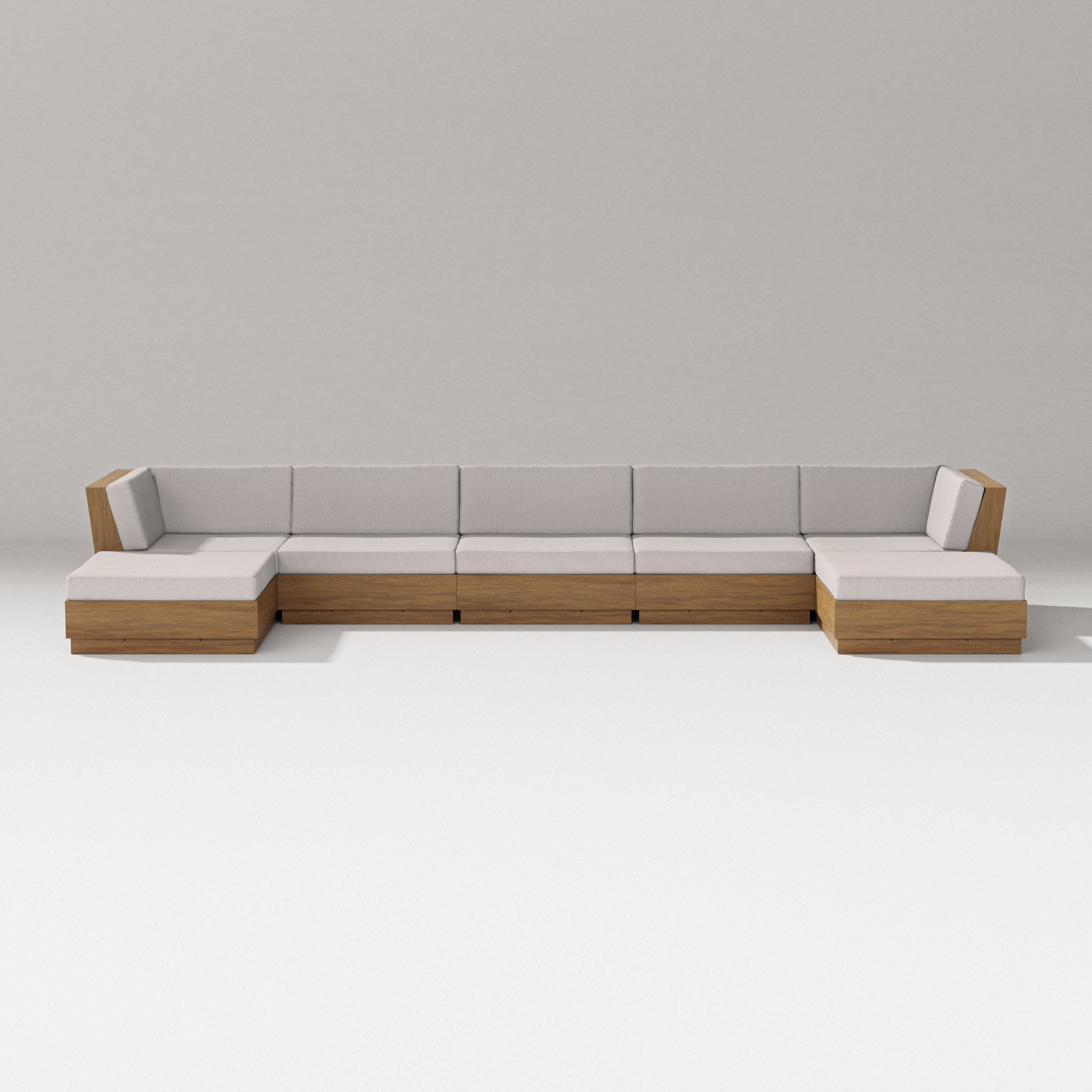 Elevate 7-Piece Double Chaise Sectional in Natural / Dune Burlap