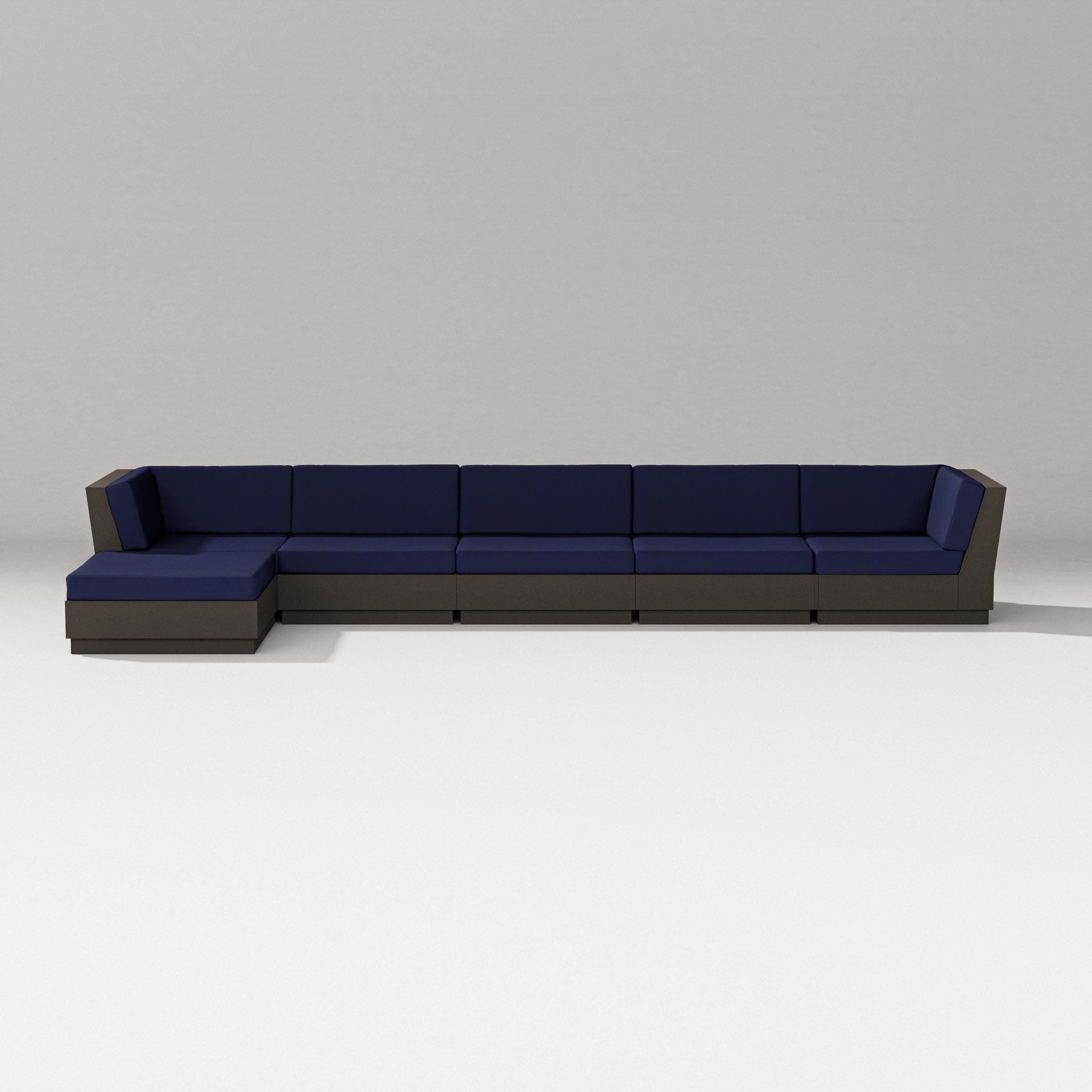 Elevate 6-Piece Chaise Sectional in Vintage Coffee / Navy