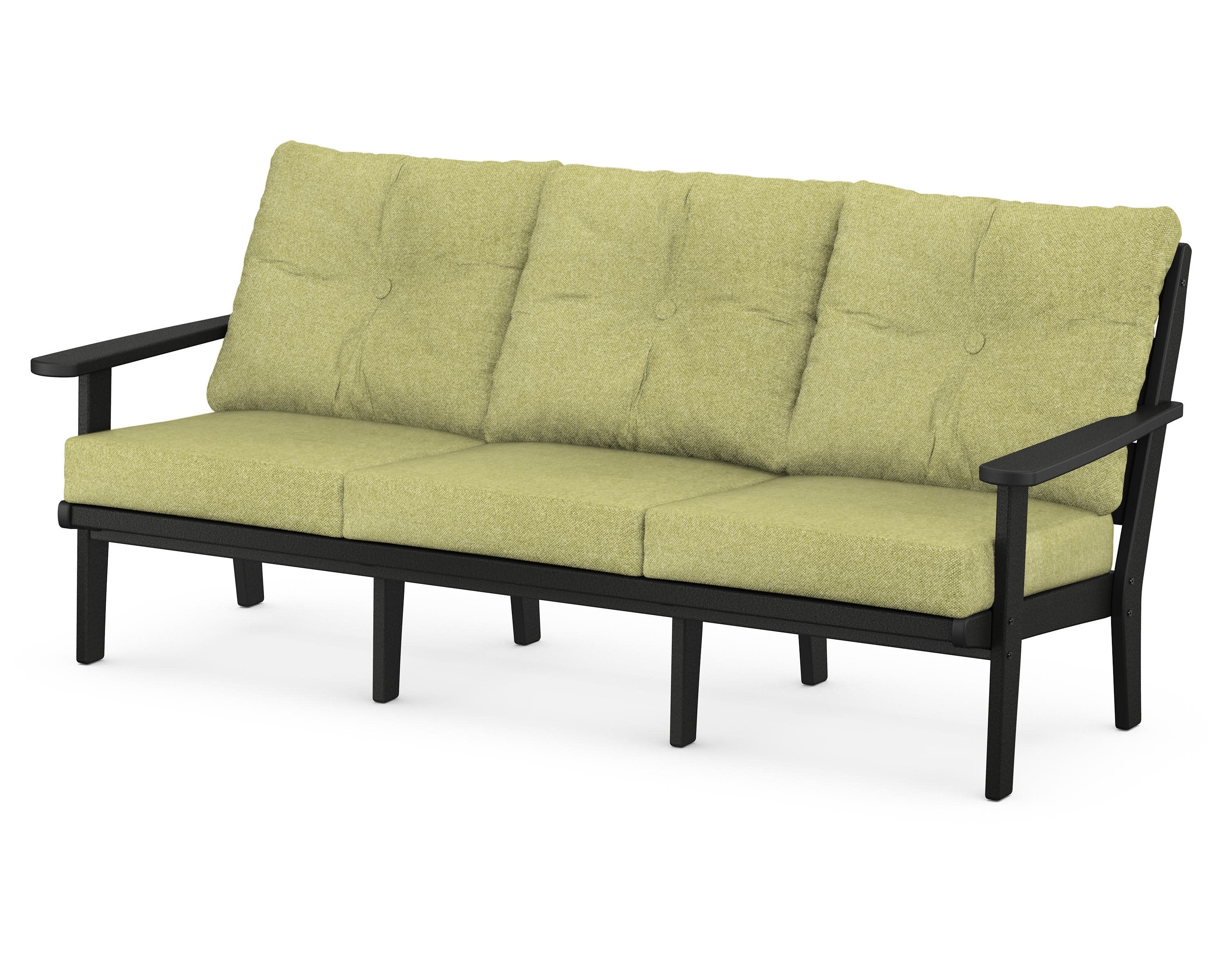 Lakeside Deep Seating Sofa in Black / Chartreuse Boucle