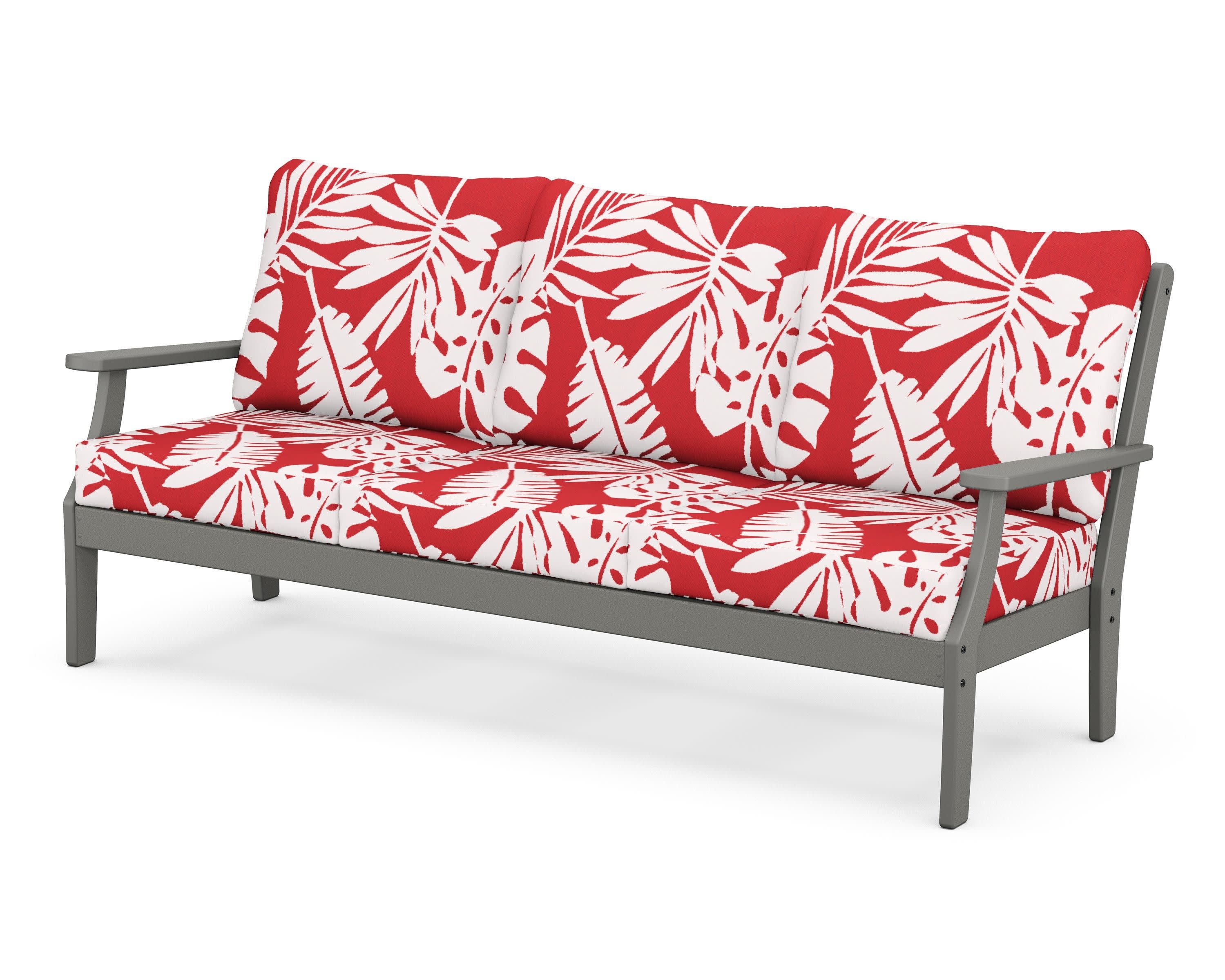 Braxton Deep Seating Sofa in Slate Grey / Leaf Crimson