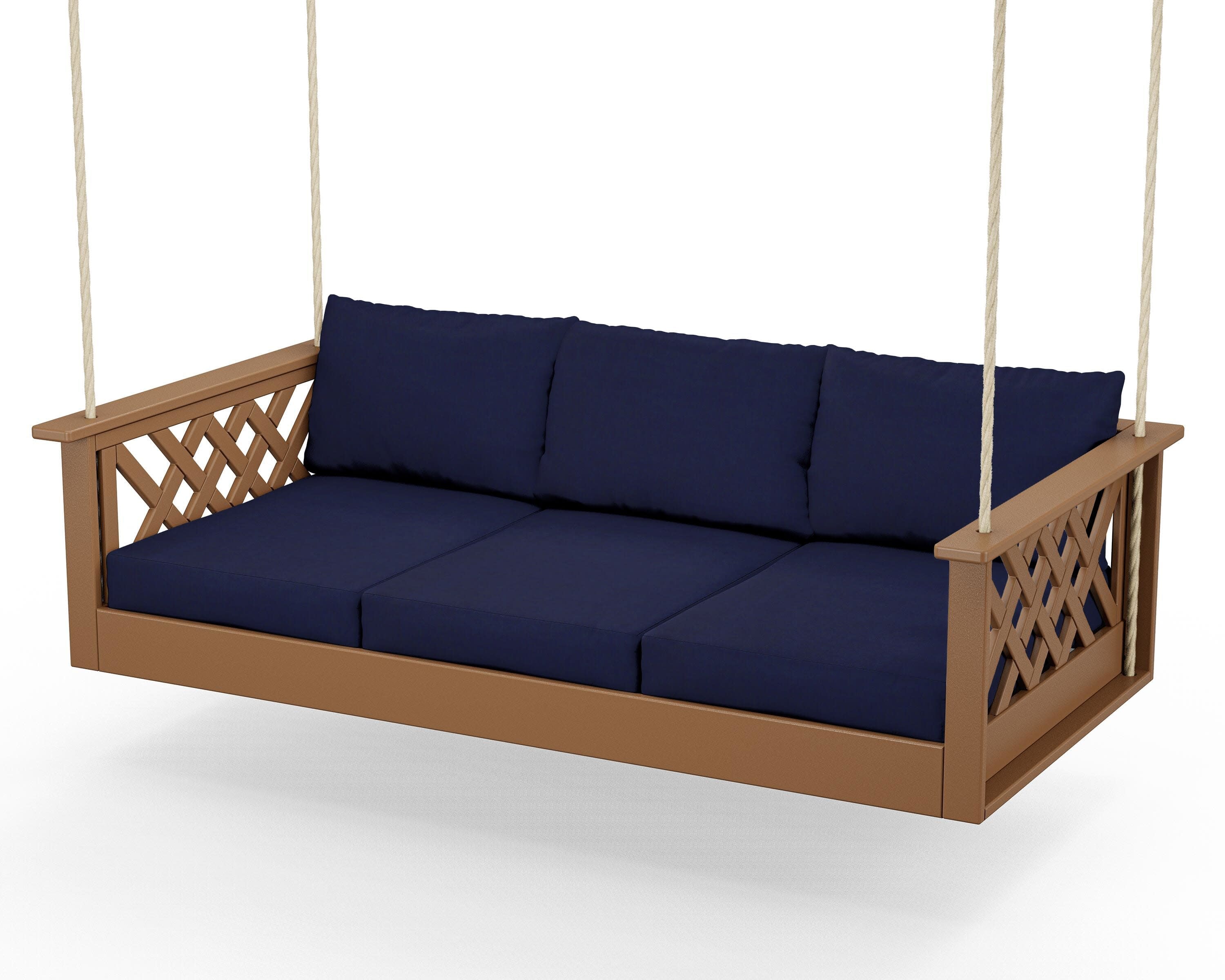 Wovendale Daybed Swing in Teak / Navy