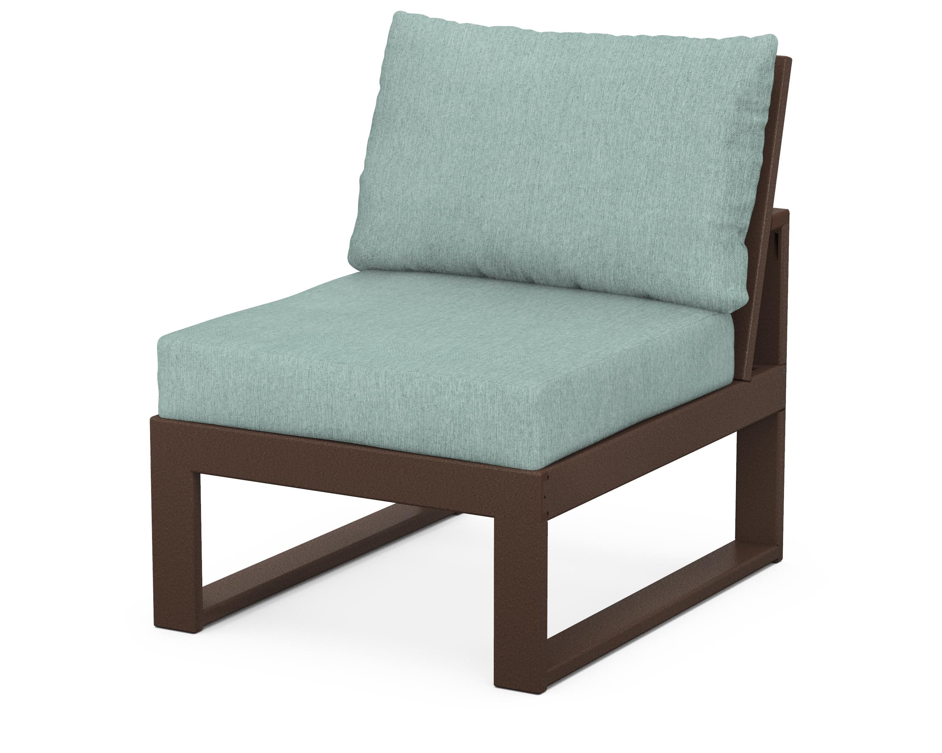 Modular Armless Chair in Mahogany / Glacier Spa