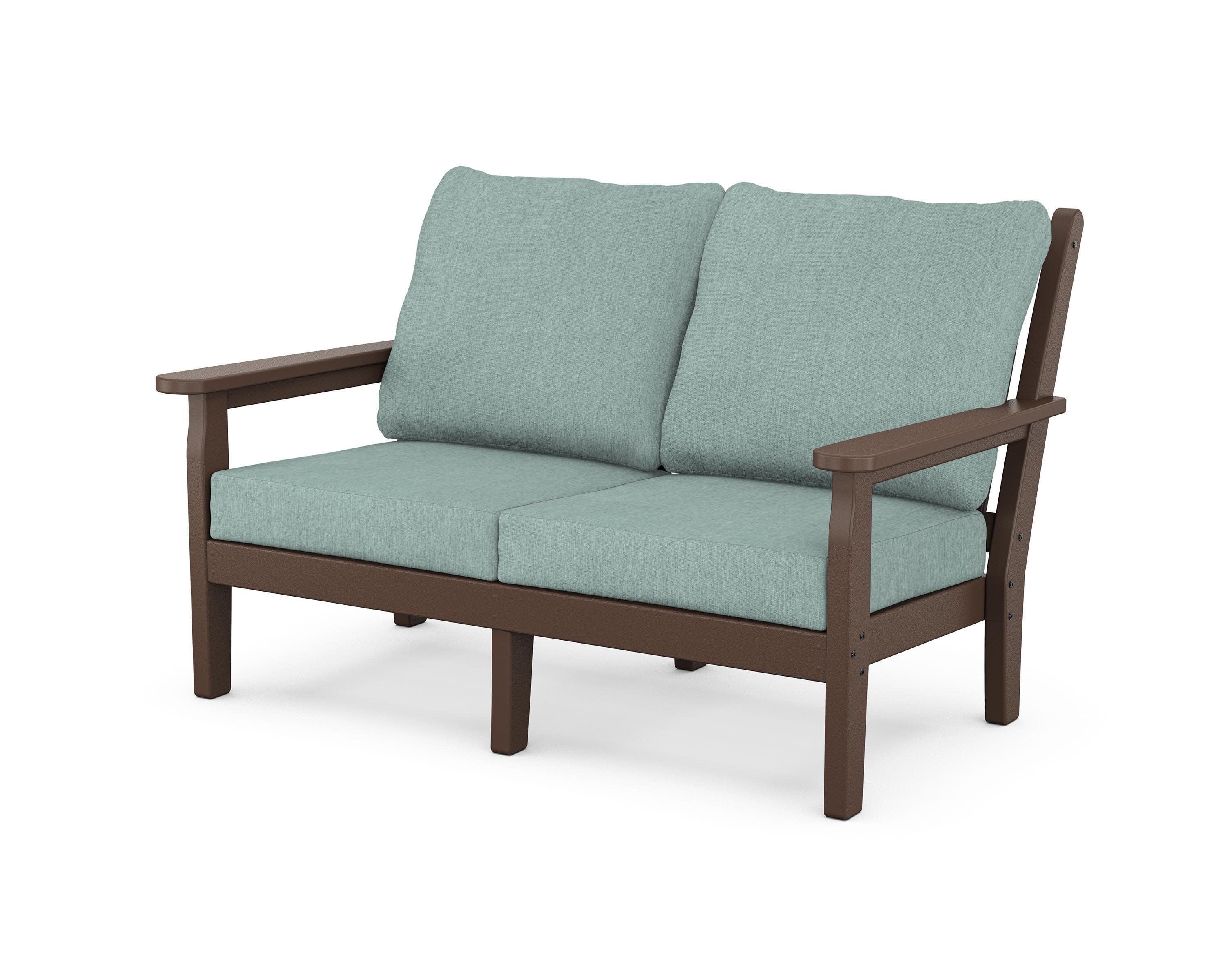 Chippendale Deep Seating Loveseat in Mahogany / Glacier Spa