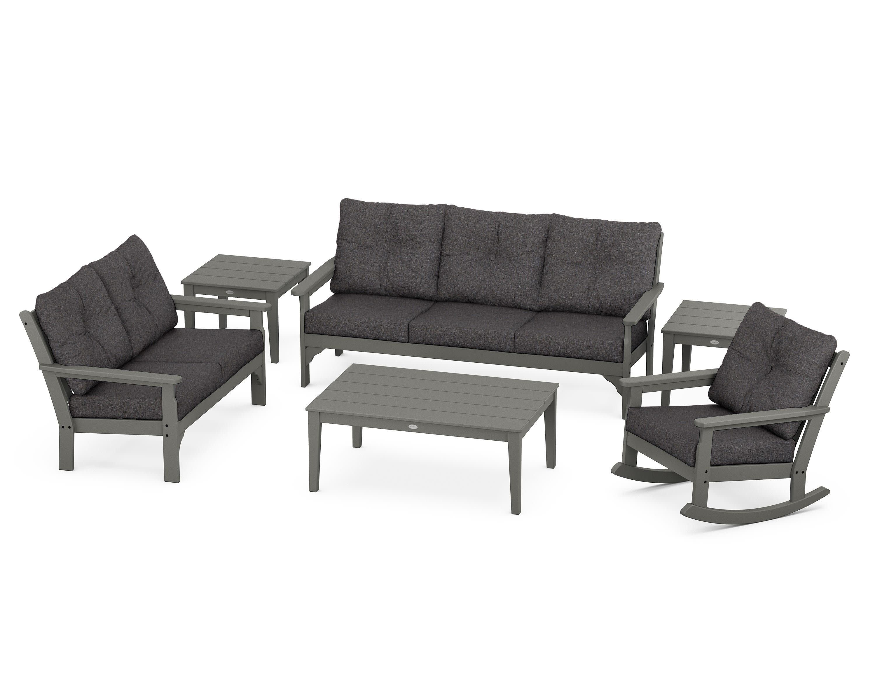 Vineyard 6-Piece Deep Seating Set in Slate Grey / Ash Charcoal
