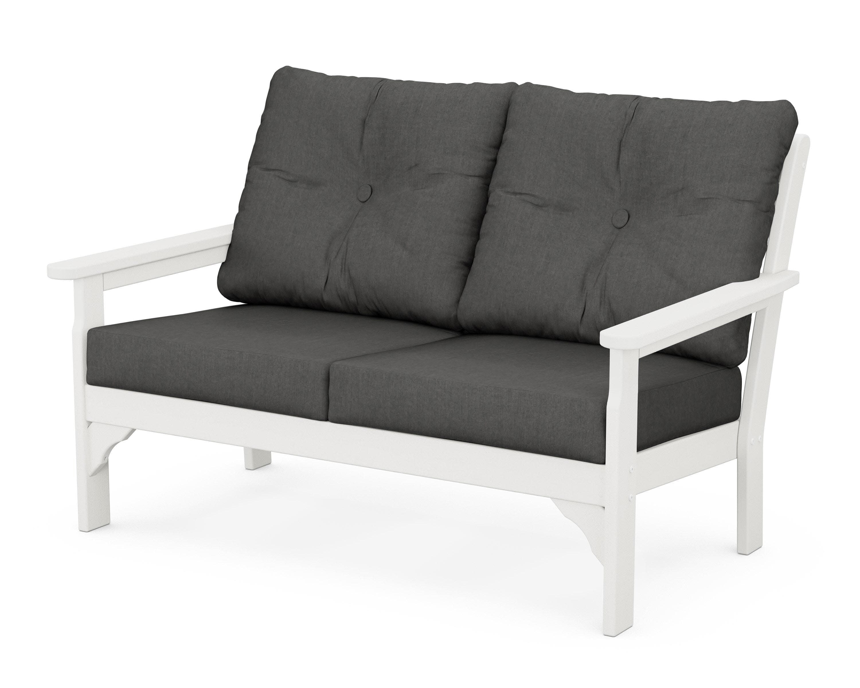 Vineyard Deep Seating Loveseat in Vintage White / Spectrum Carbon