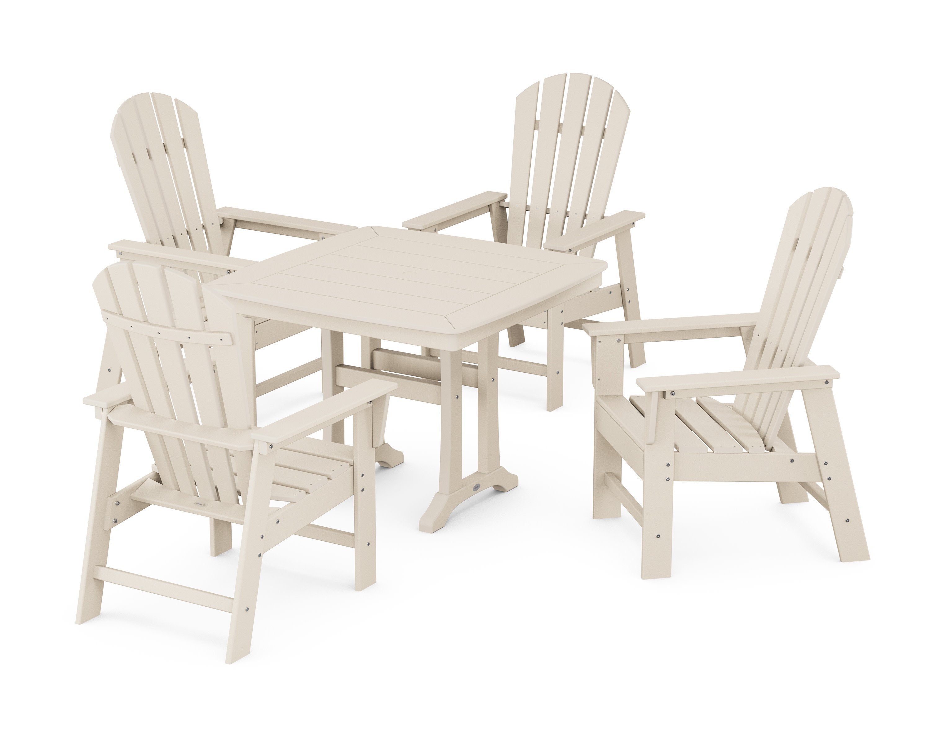 South Beach 5-Piece Dining Set with Trestle Legs in Sand