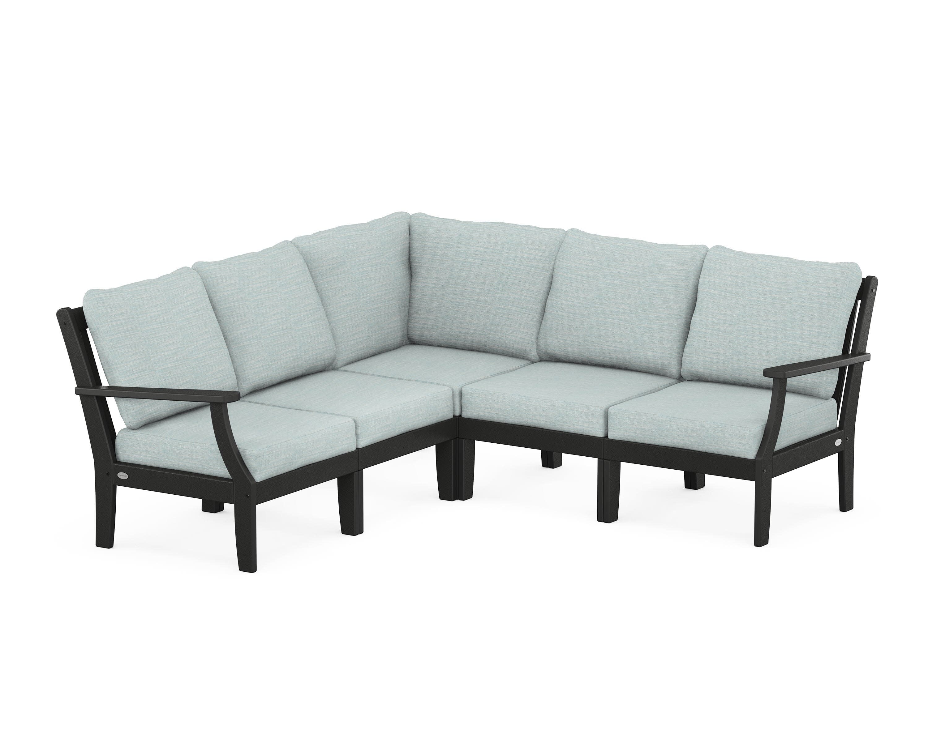 Braxton Modular 5-Piece Deep Seating Set in Black / Soothe Mist