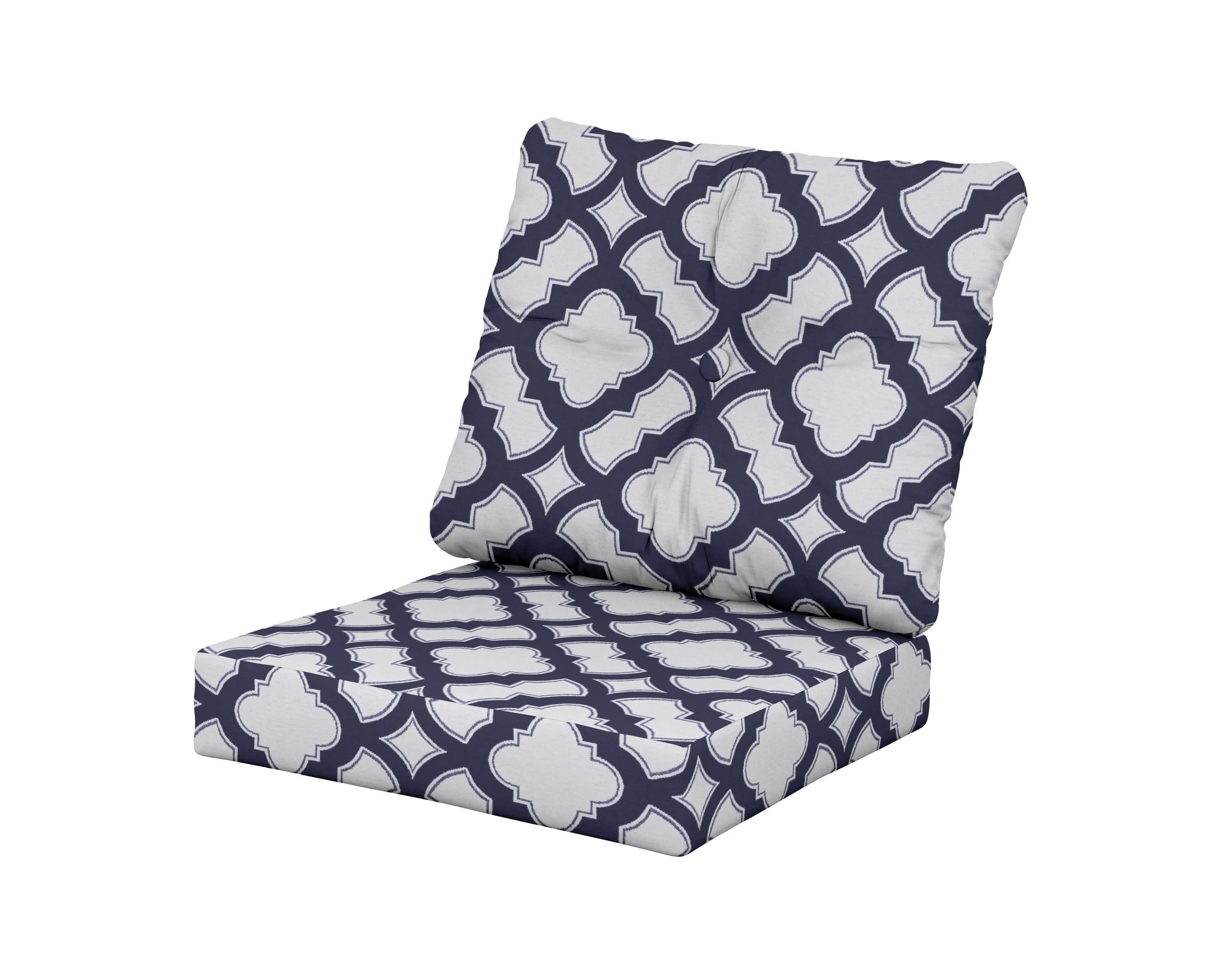Prescott Seat/Back Cushions in Trellis Navy