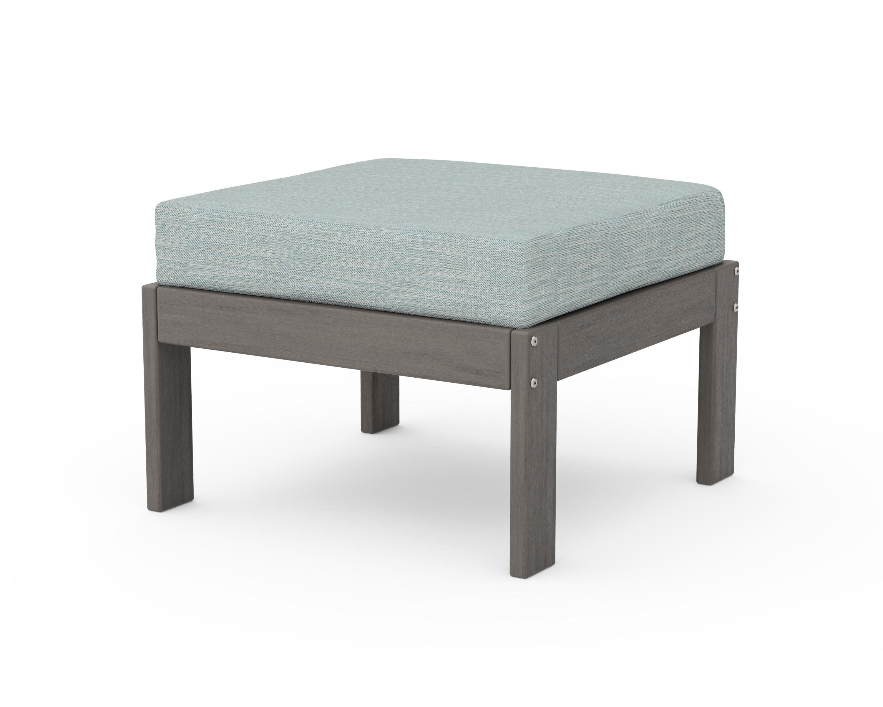 Vineyard Modular Ottoman in Driftwood / Soothe Mist