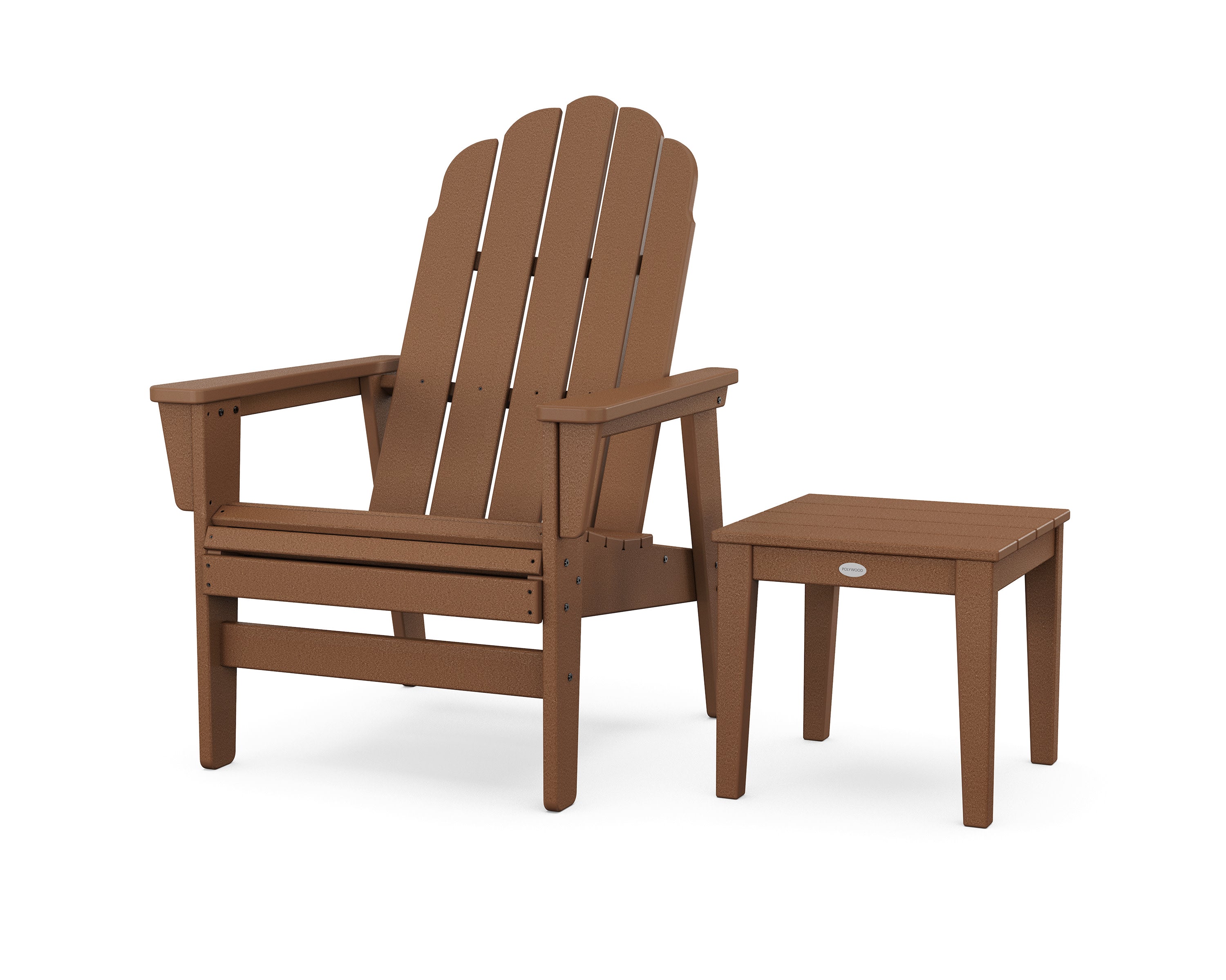 Vineyard Grand Upright Adirondack Chair with Side Table in Teak