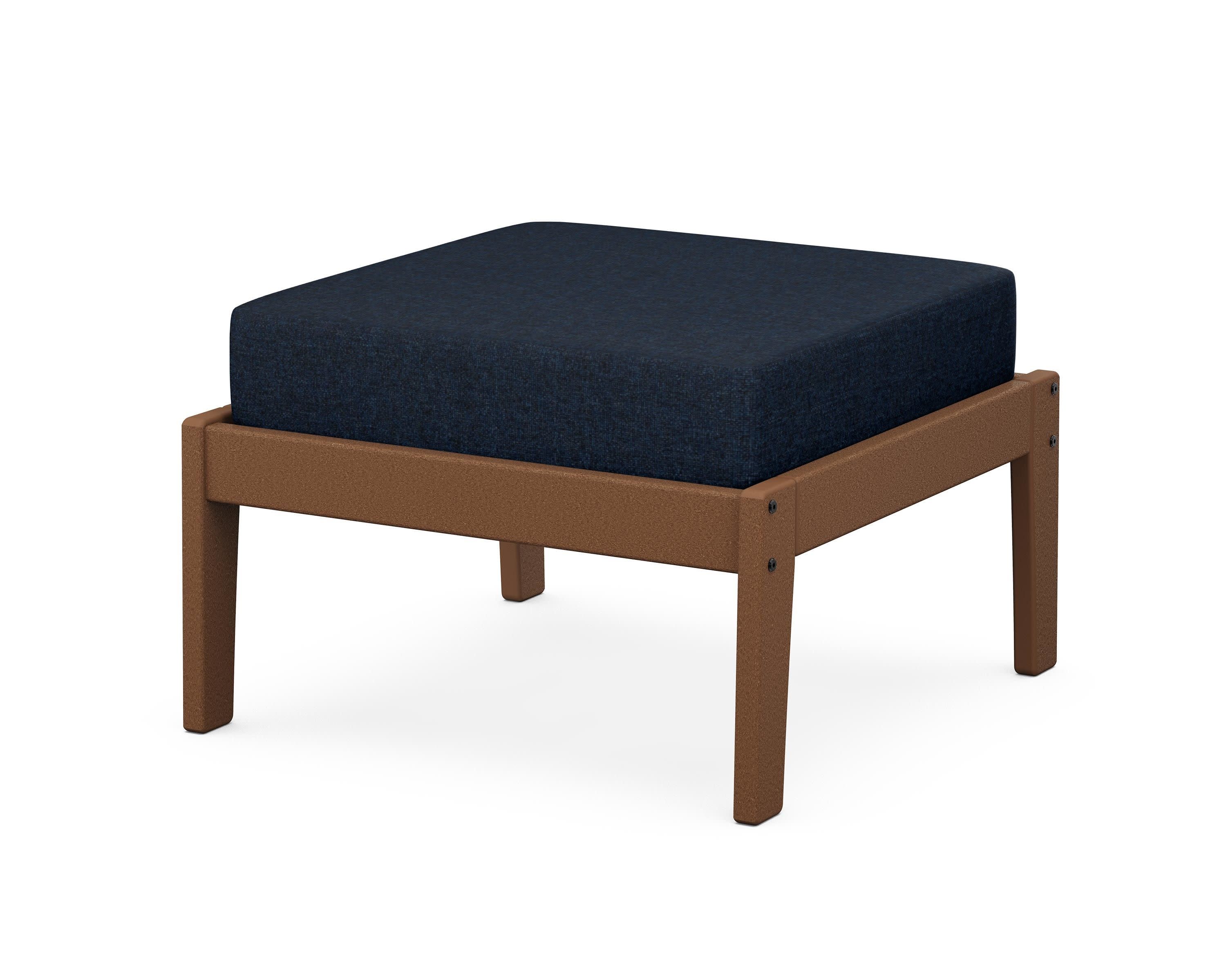 Deep Seating Ottoman in Teak / Marine Indigo
