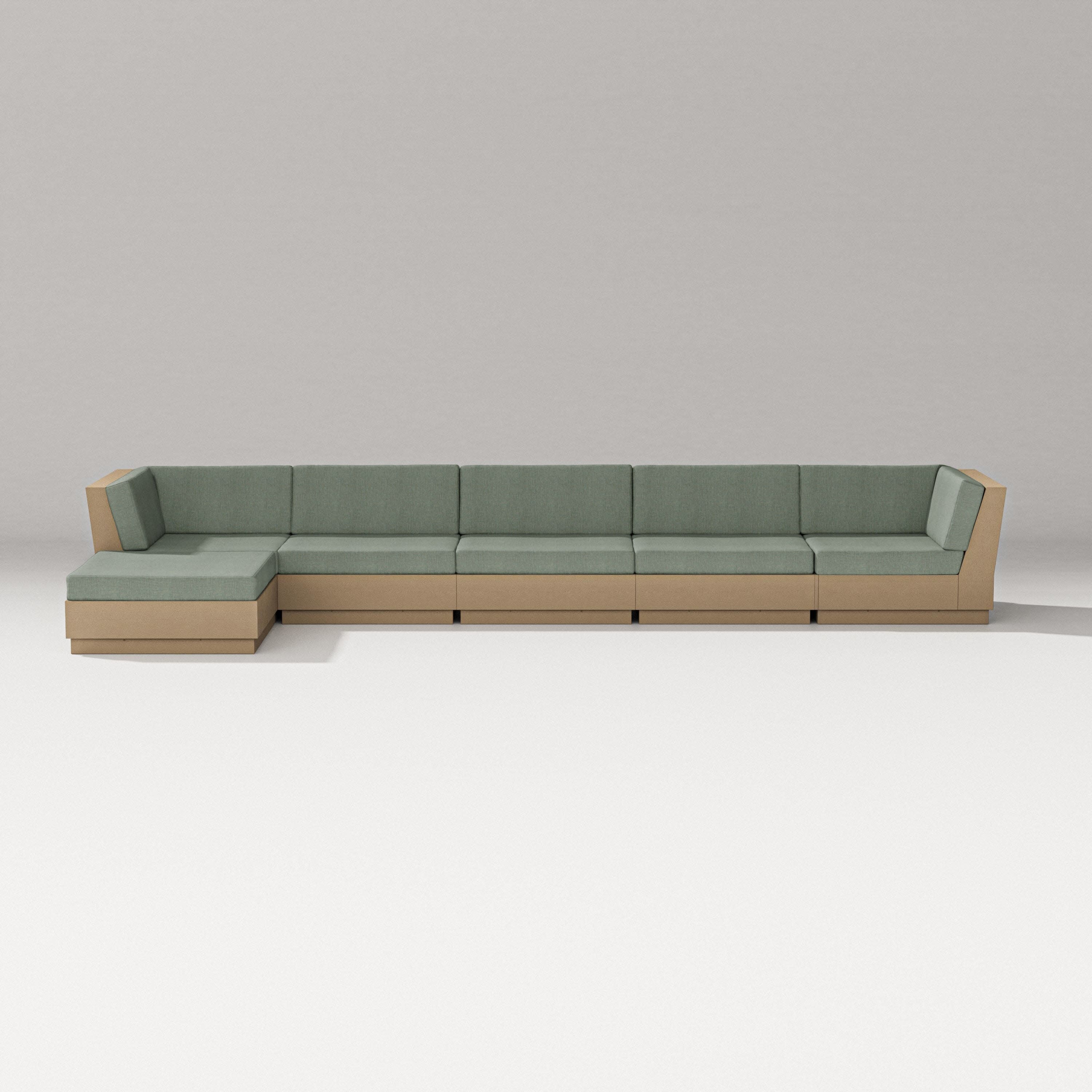 Elevate 6-Piece Chaise Sectional in Vintage Sahara / Cast Sage