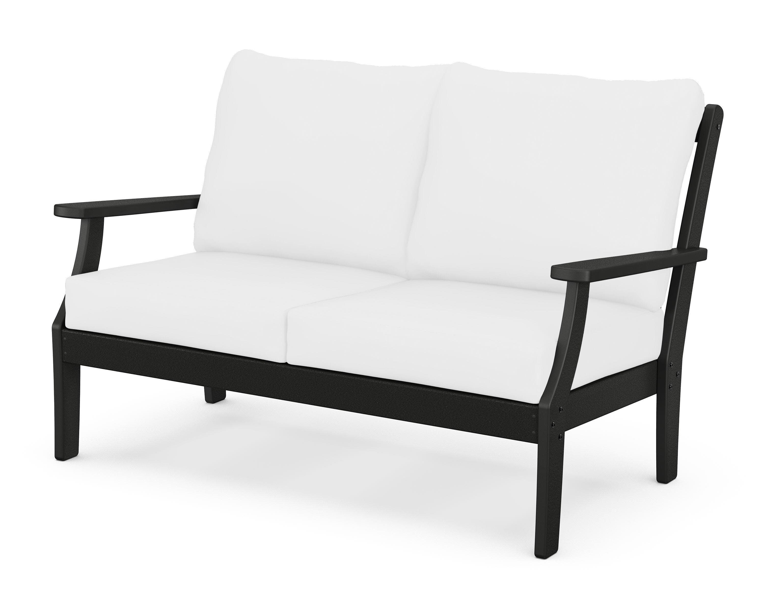 Braxton Deep Seating Loveseat in Black / Natural