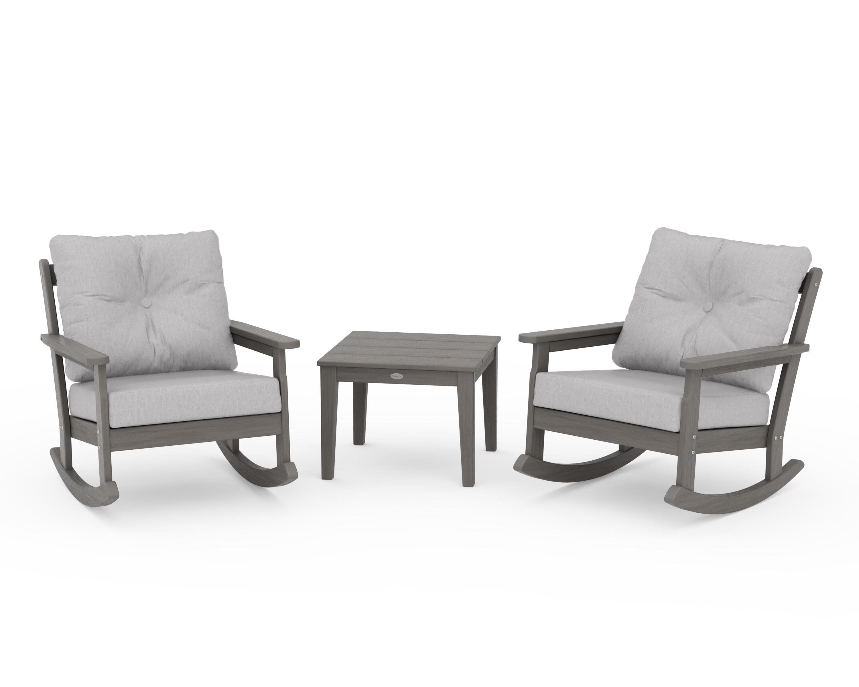 Vineyard 3-Piece Deep Seating Rocker Set in Driftwood / Granite
