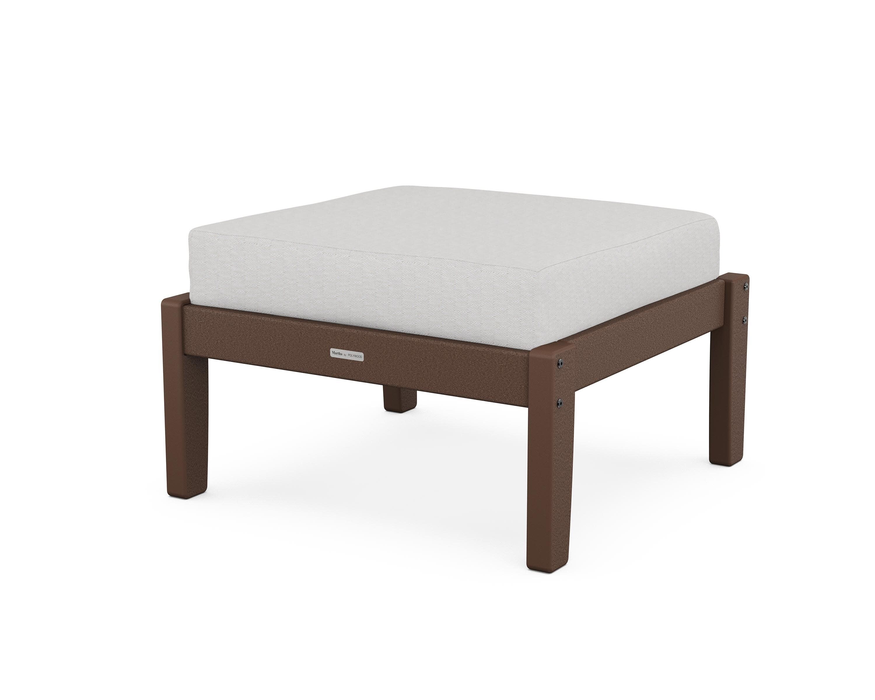 Chinoiserie Deep Seating Ottoman in Mahogany / Diamond in the Rough