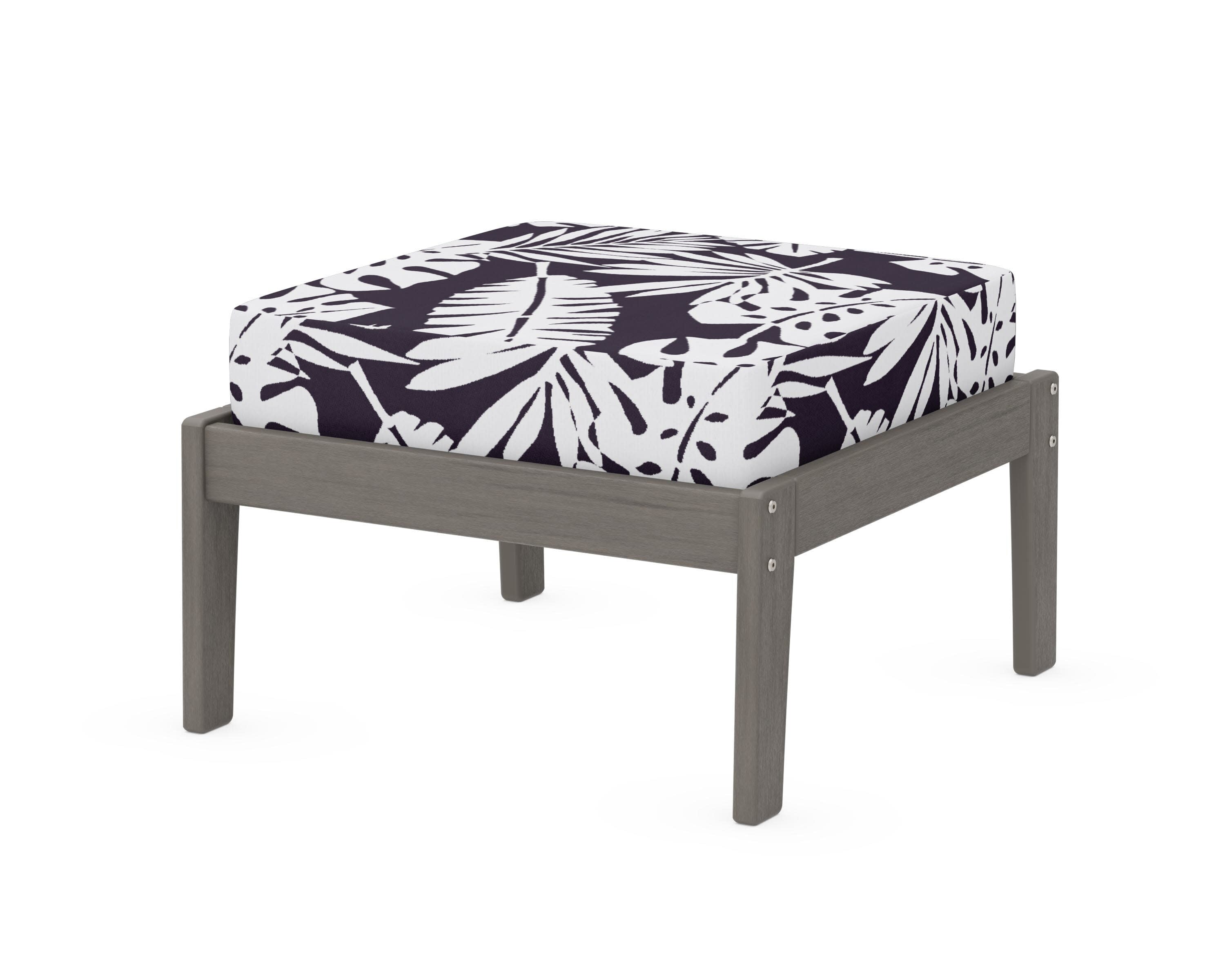Deep Seating Ottoman in Driftwood / Leaf Navy