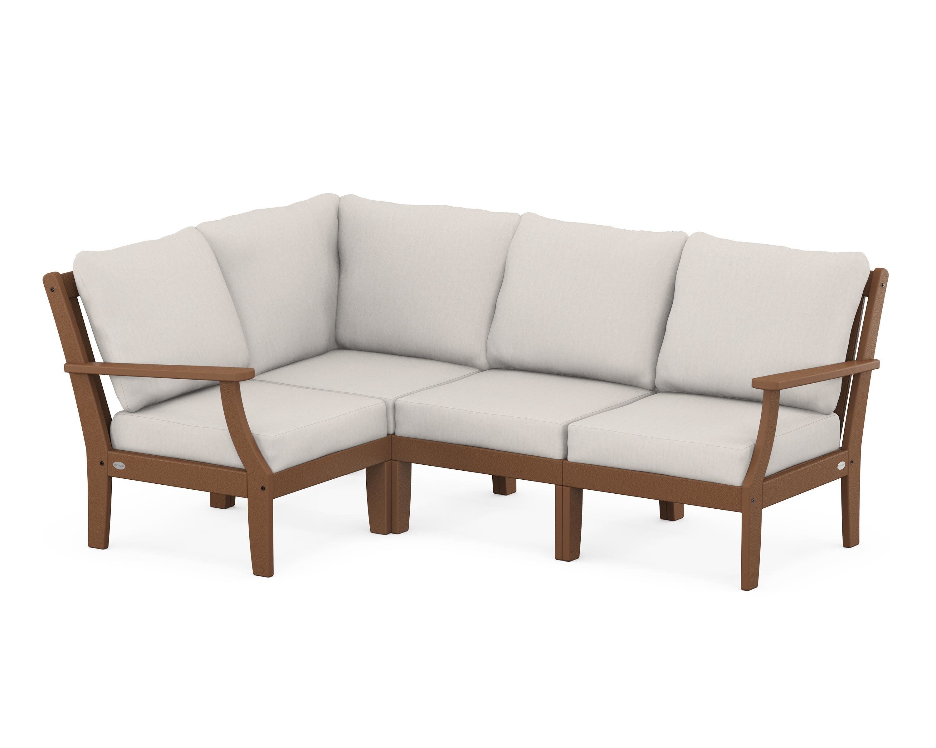 Braxton Modular 4-Piece Deep Seating Set in Teak / Cast Ash